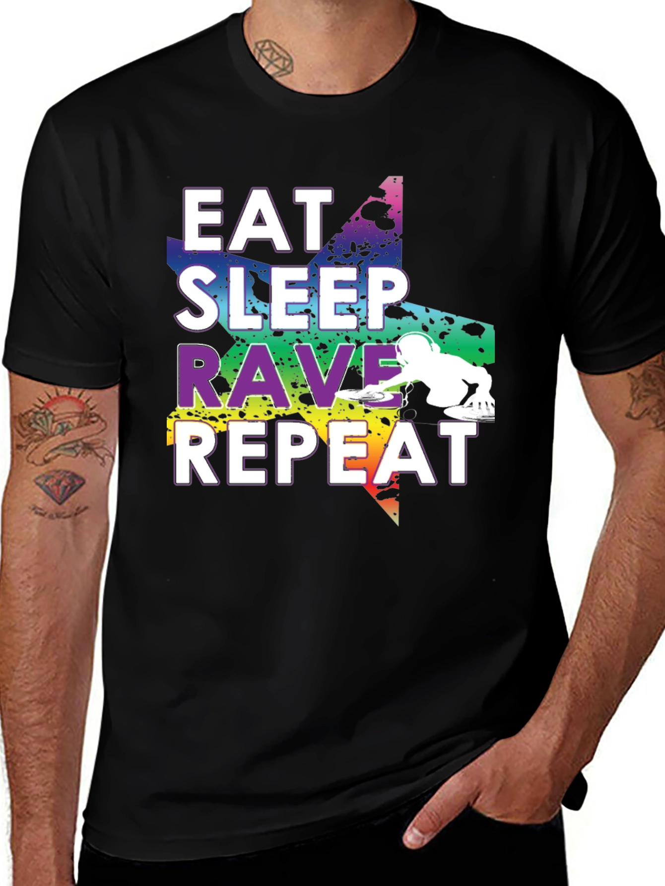 Variant 30 of Eat Sleep Rave Repeat Graphic Tee