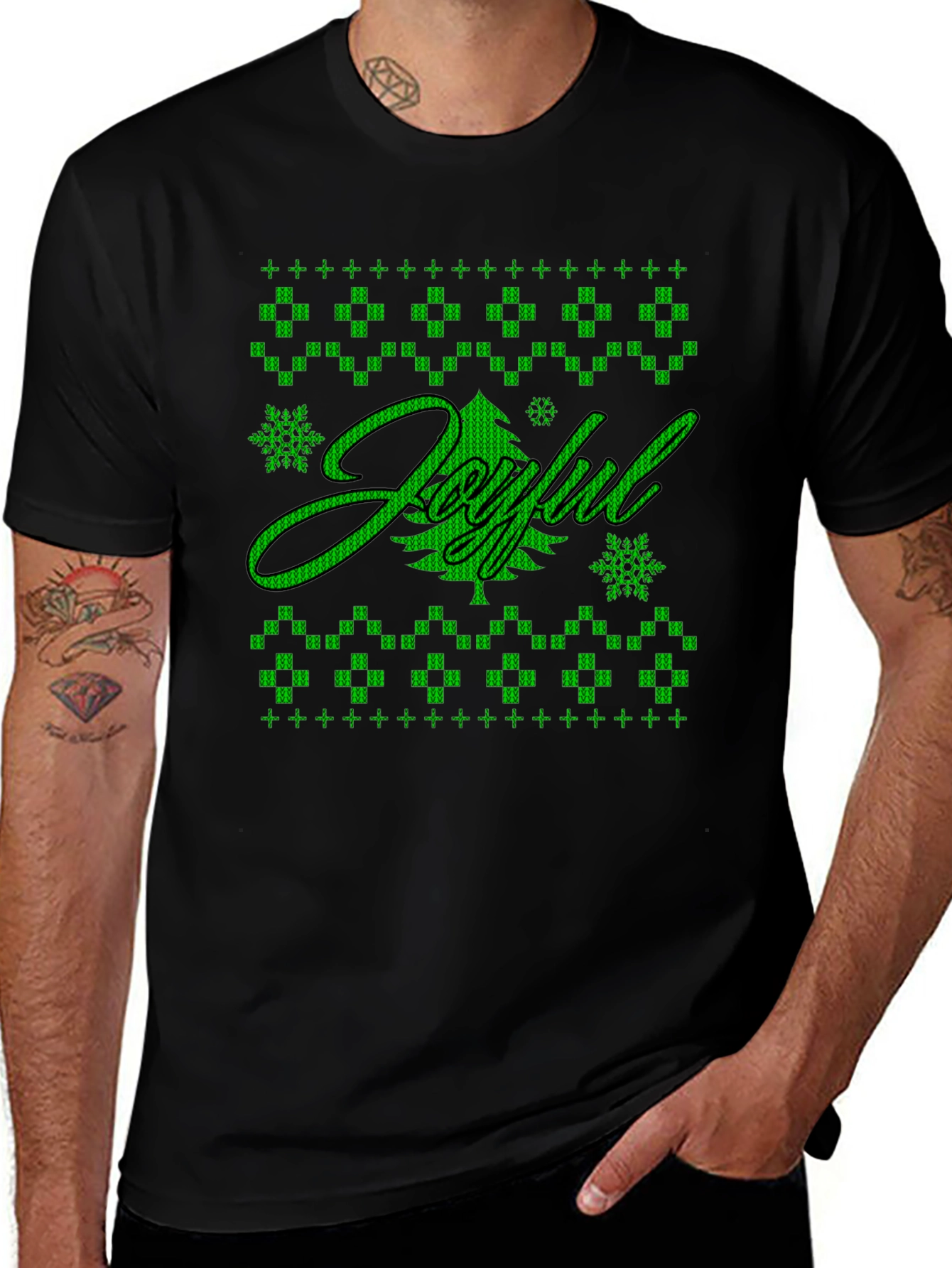 Joyful Holiday Graphic Tee - Black
