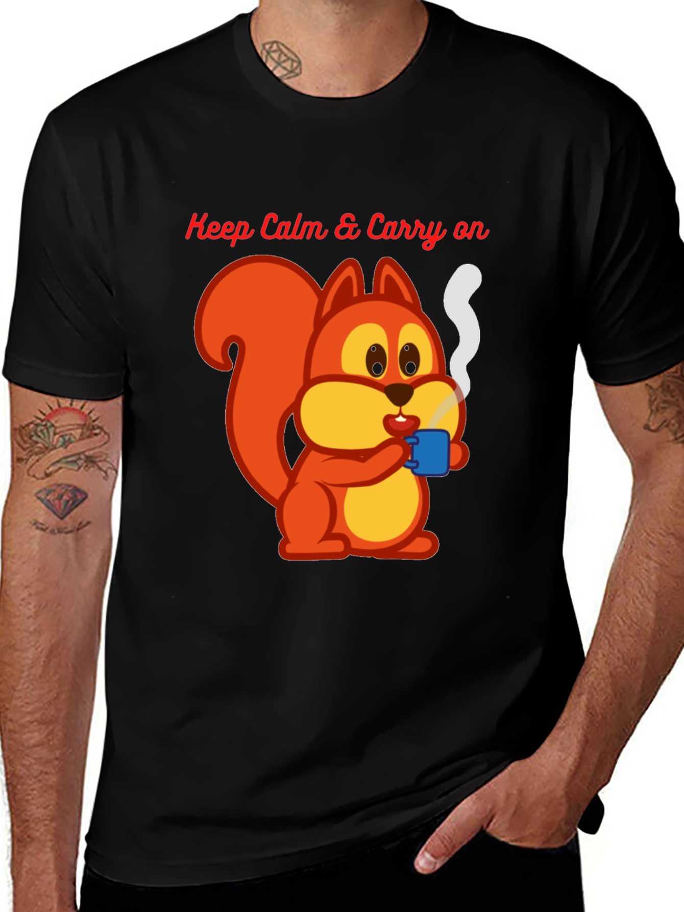 Variant 28 of Keep Calm Squirrel Coffee Graphic T-Shirt