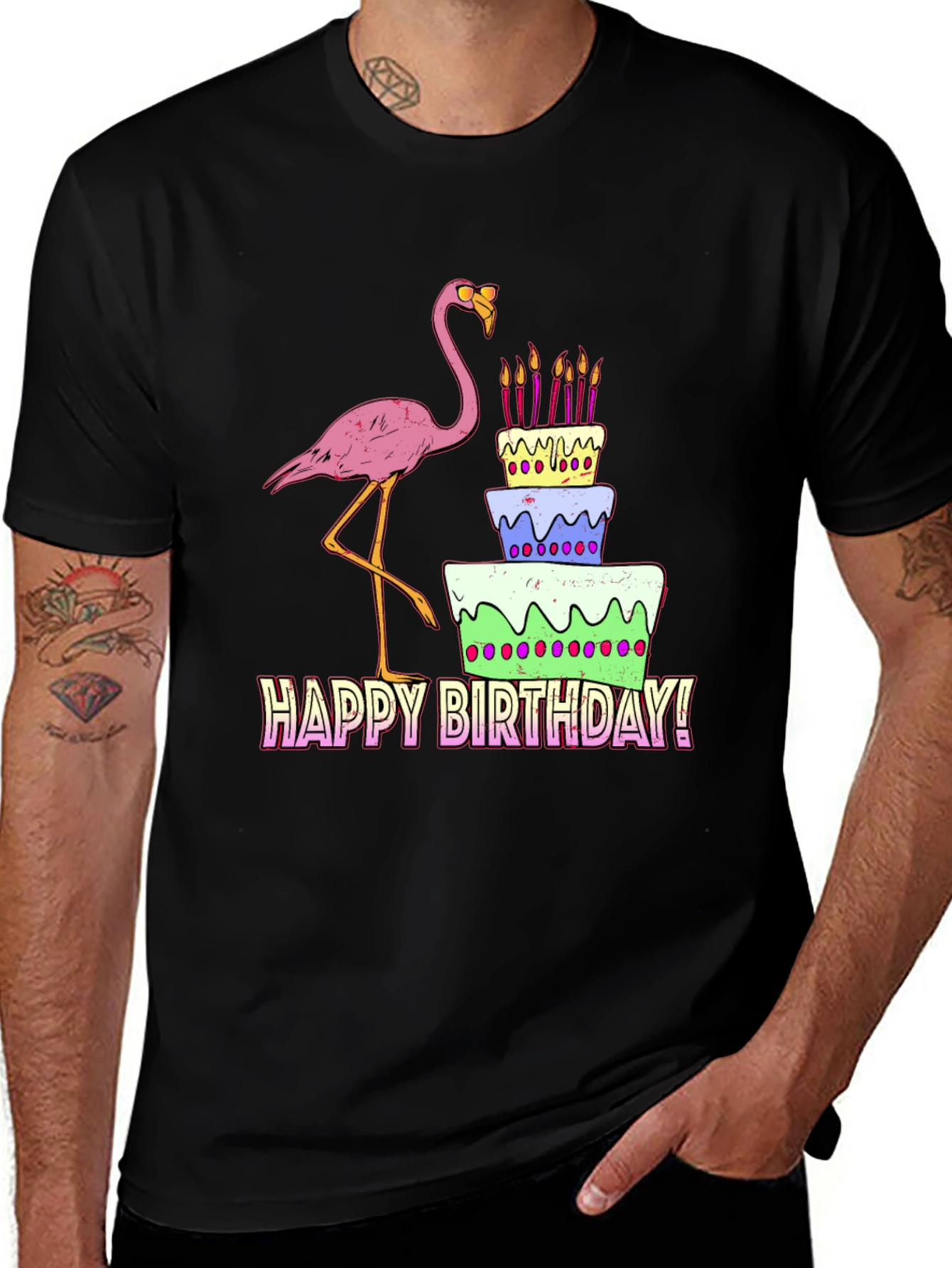Variant 30 of Flamingo Happy Birthday T-Shirt