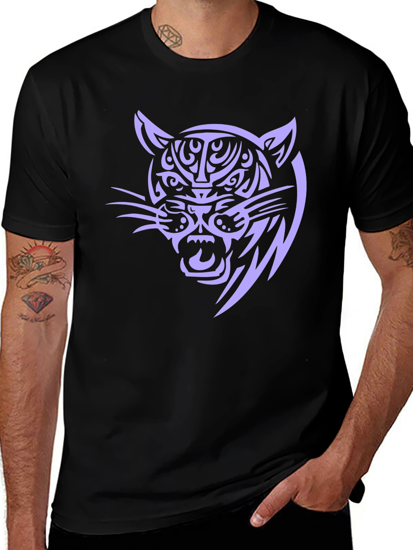 Black Black Panther Tribal Graphic Tee main image