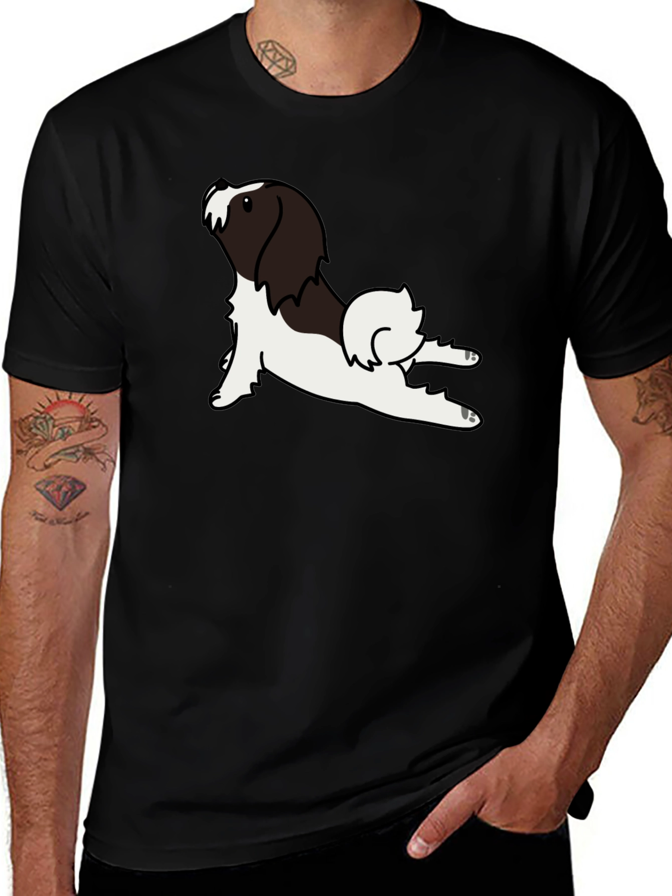 Variant 30 of Cute Dog Design Black T-Shirt