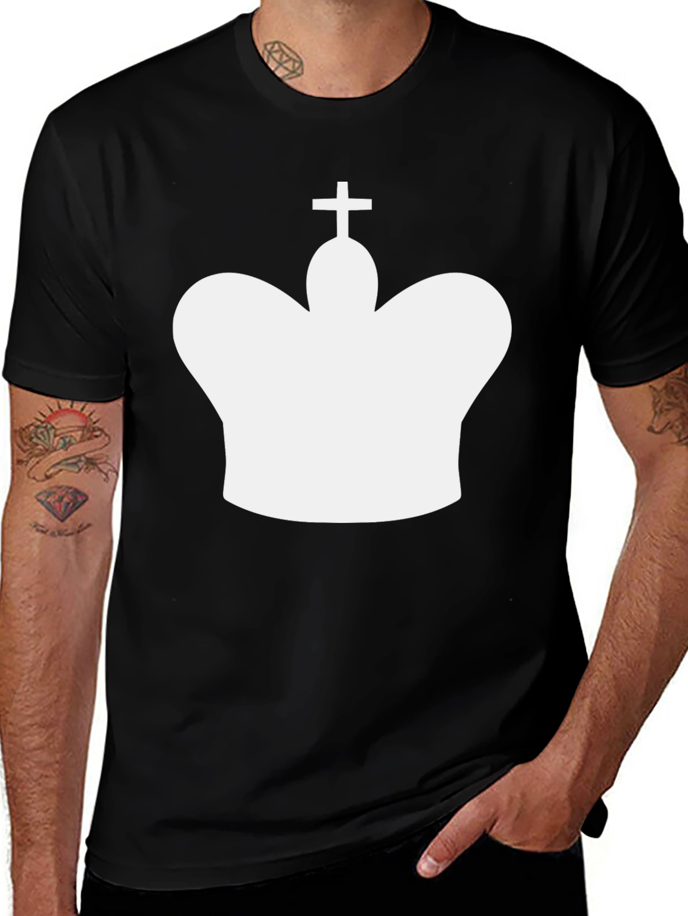 King Chess Piece T-Shirt - Black Casual Tee