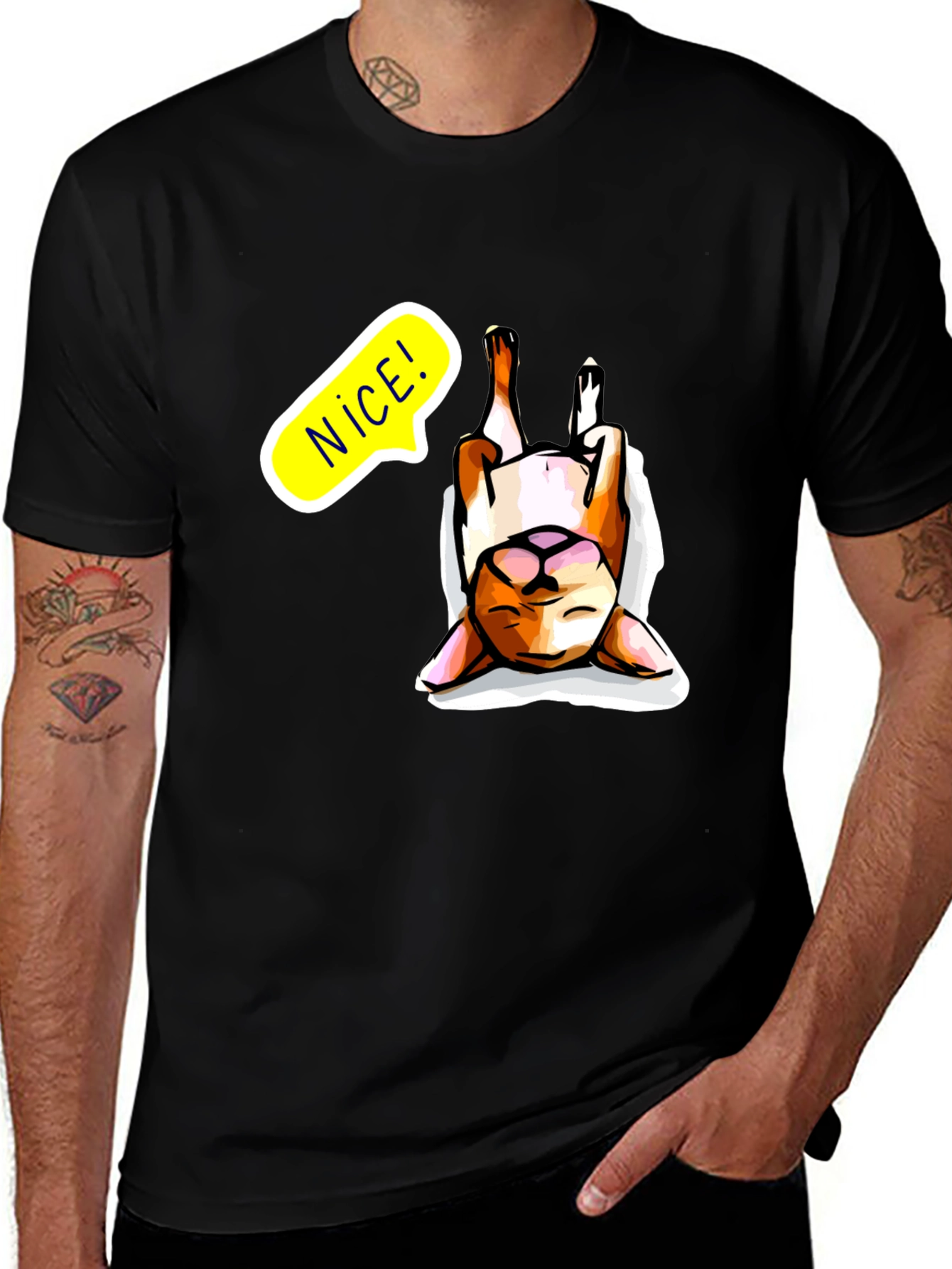 Variant 5 of Funny Upside Down Cat T-Shirt - Cute & Comfy!
