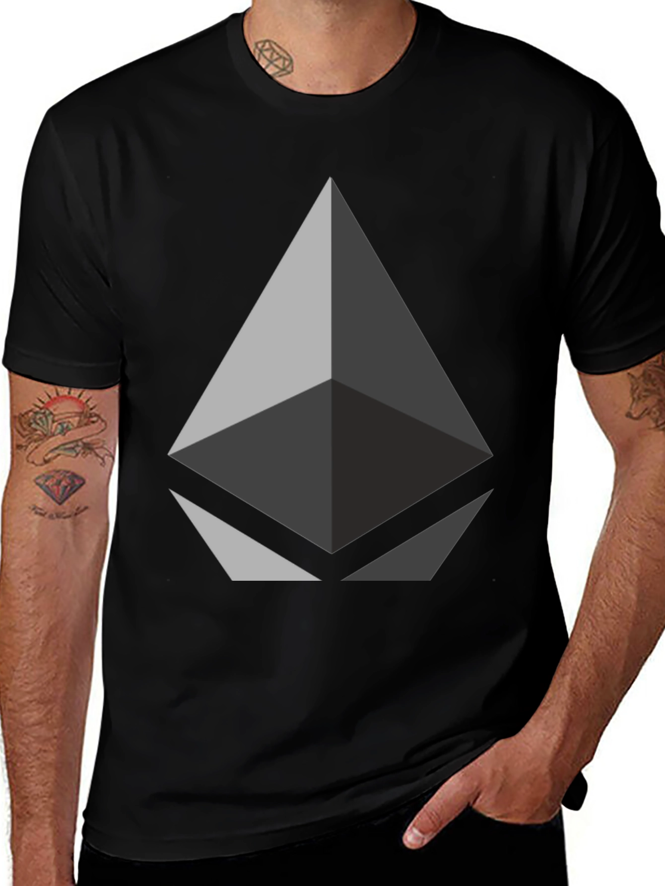 Variant 21 of Ethereum Crypto Tee - Modern Geometric Design
