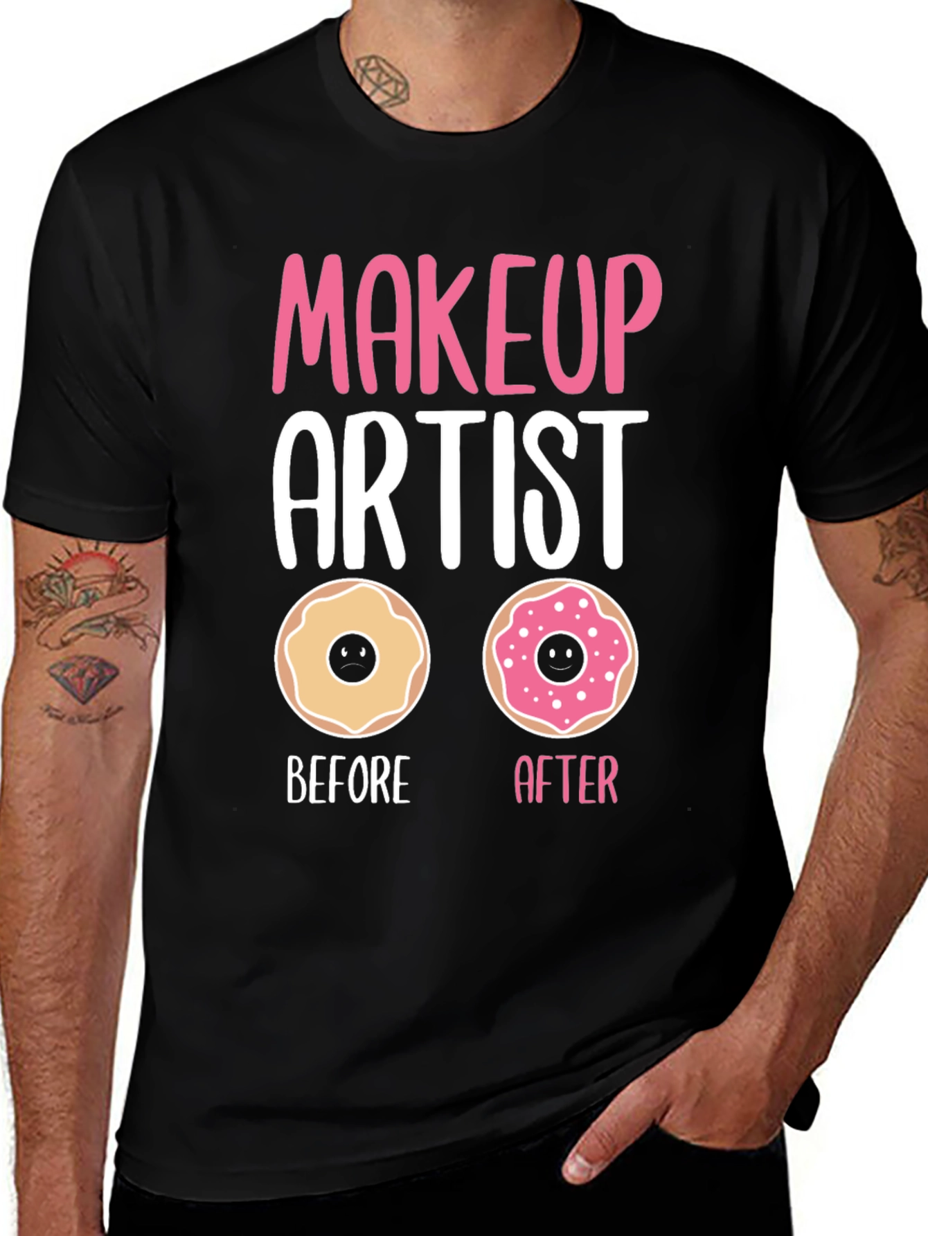 Variant 12 of Makeup Artist Donut Graphic T-Shirt