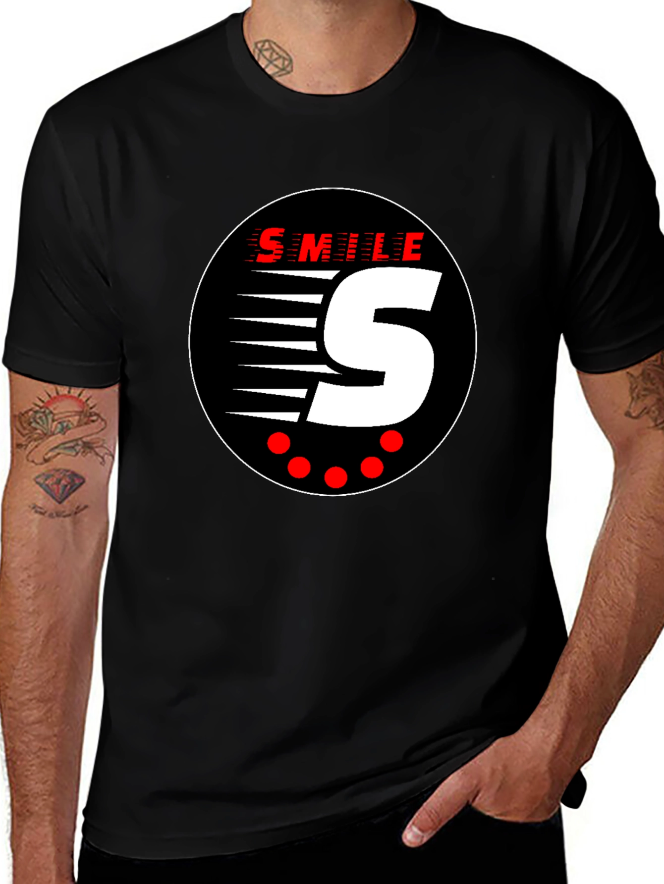 Variant 18 of Smile S Graphic Black T-Shirt