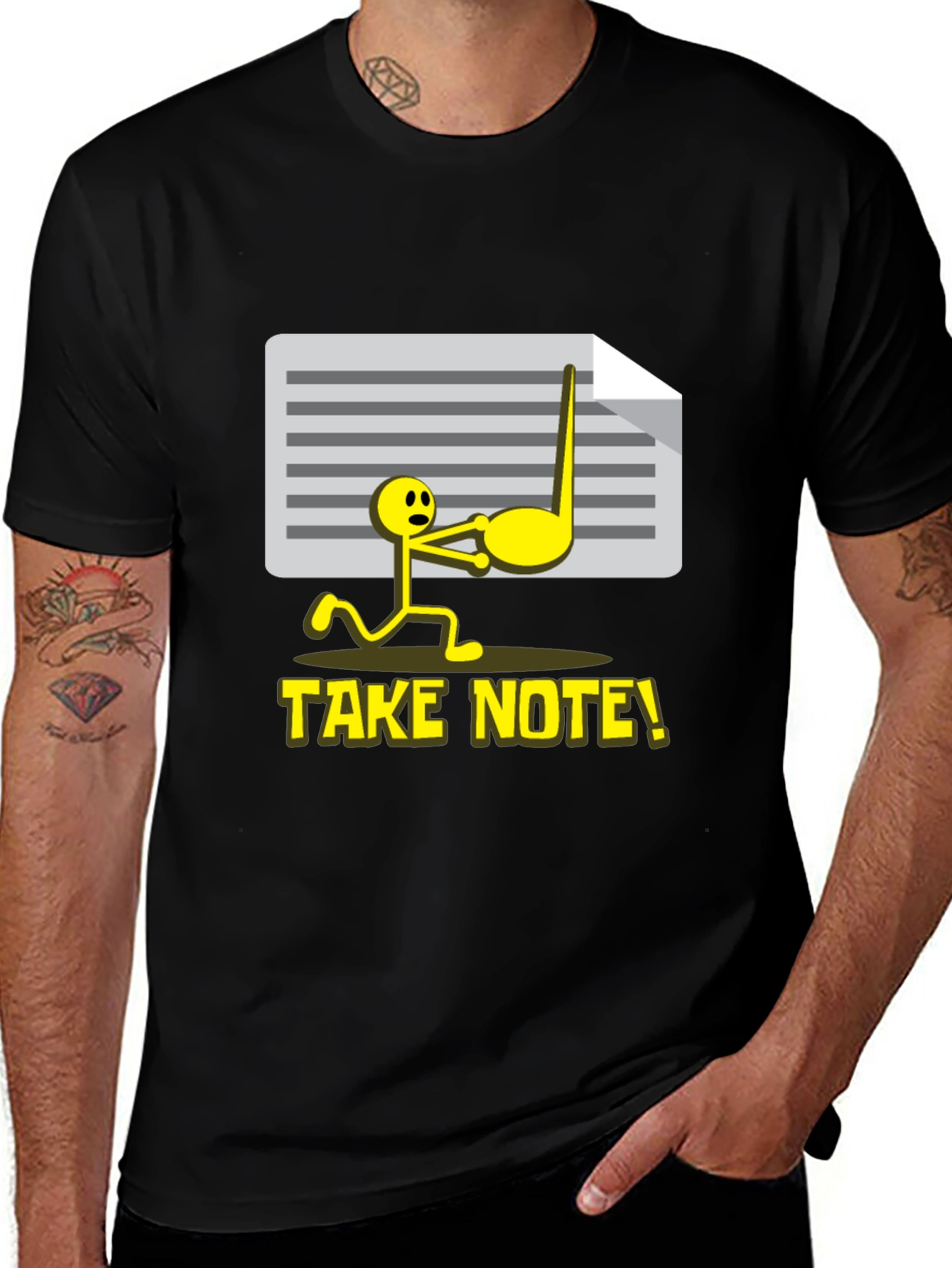 Variant 30 of Take Note! Novelty Graphic Tee - Funny Music Shirt