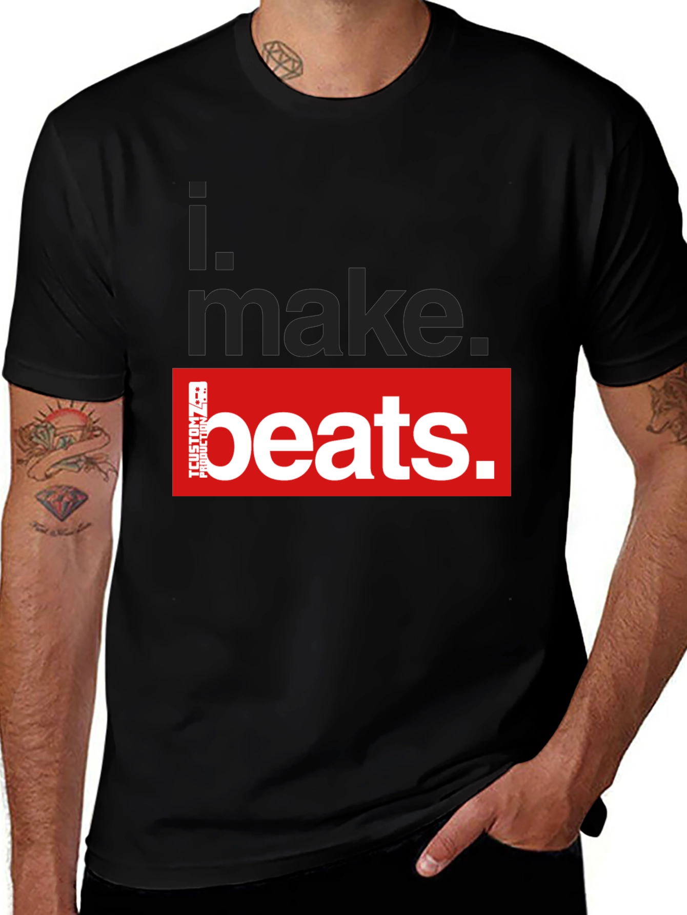 Black I Make Beats Graphic T-Shirt - Black main image