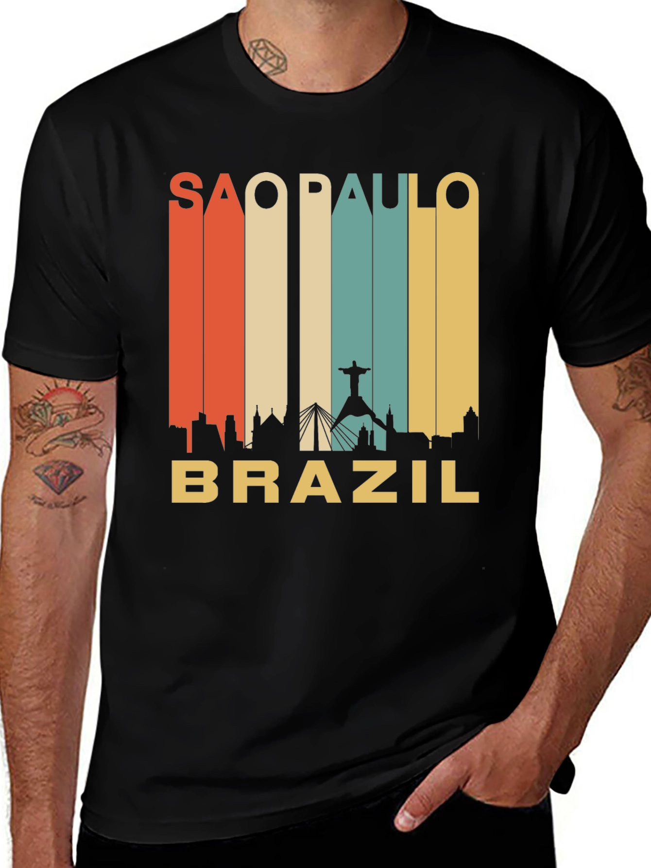 Sao Paulo Brazil Retro Graphic T-Shirt