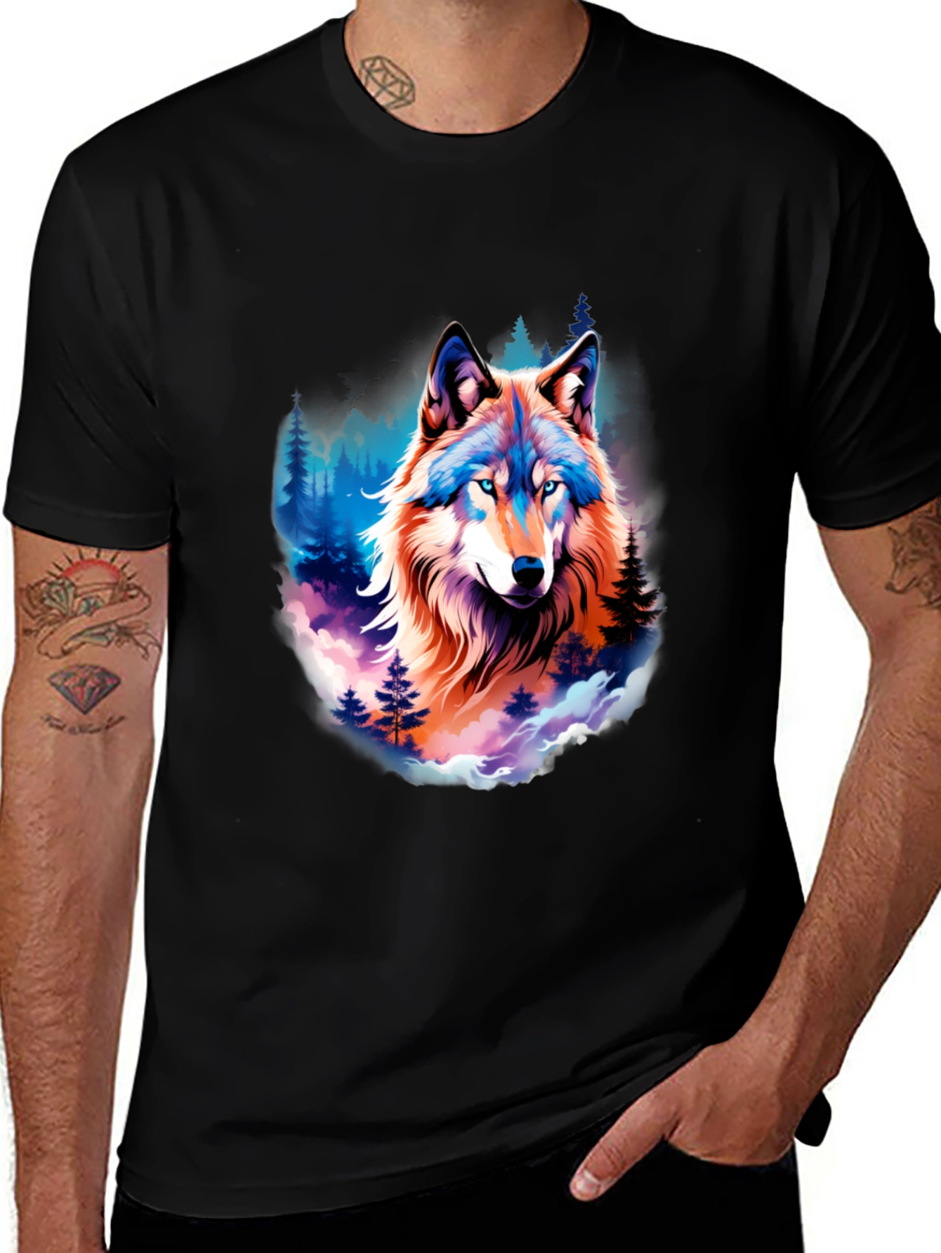 Variant 7 of Vivid Wolf Graphic T-Shirt