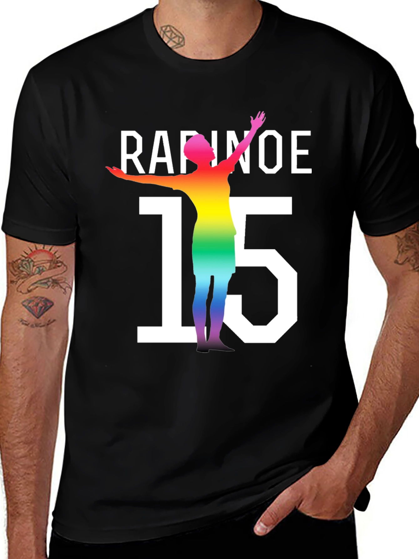 Rapinoe 15 Rainbow Graphic T-Shirt