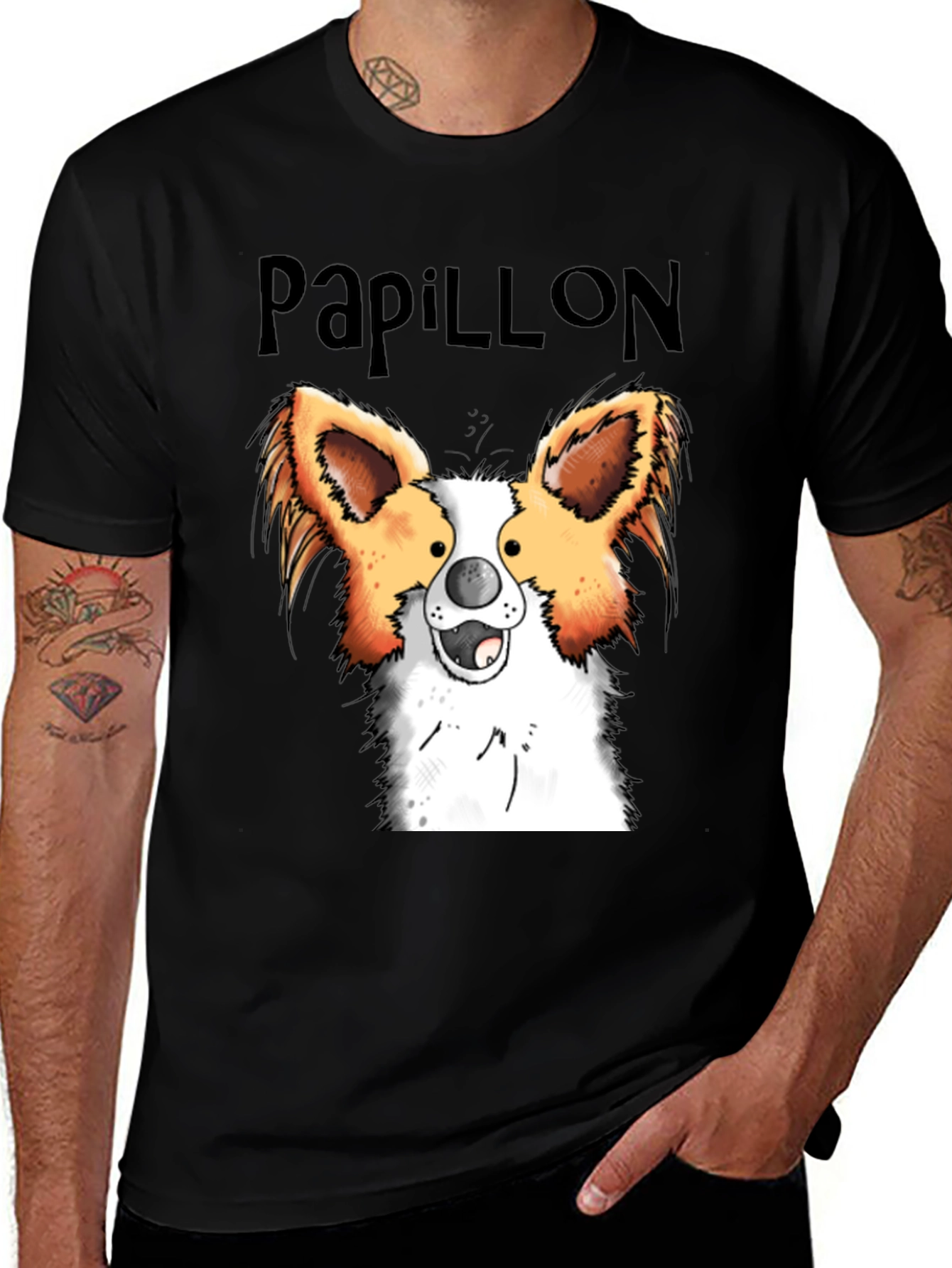 Variant 2 of Papillon Dog Graphic Tee -  Unique Pet Lover T-Shirt