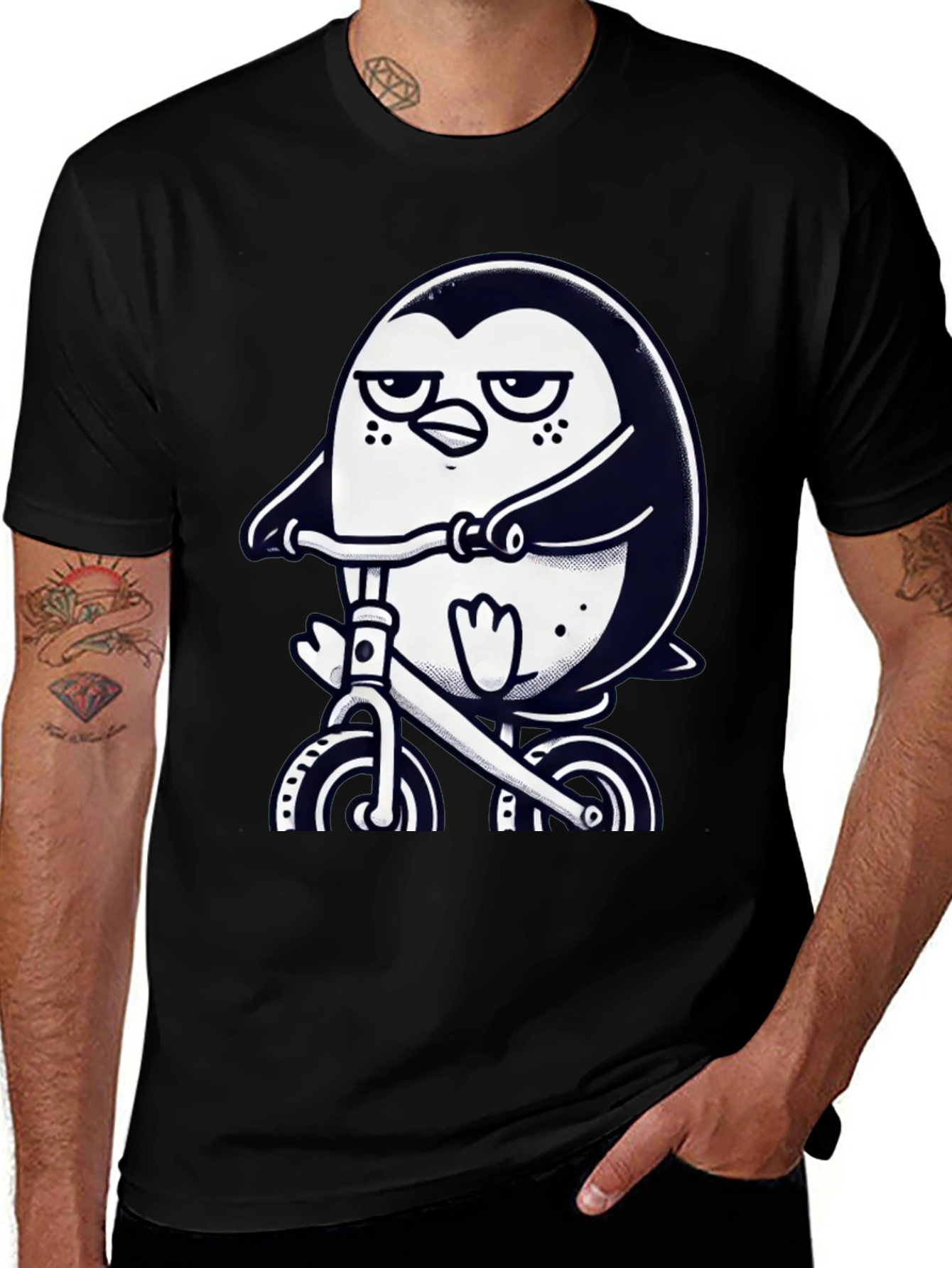 Variant 9 of Cool Penguin On Bike Graphic T-Shirt
