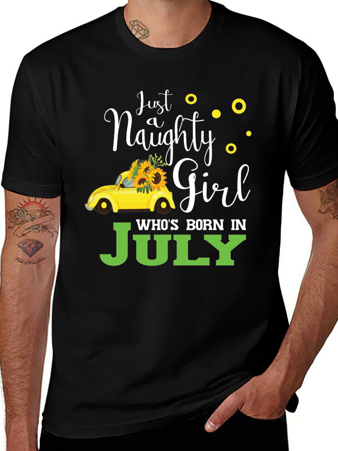 Variant 25 of Naughty Girl July Birthday Black T-Shirt