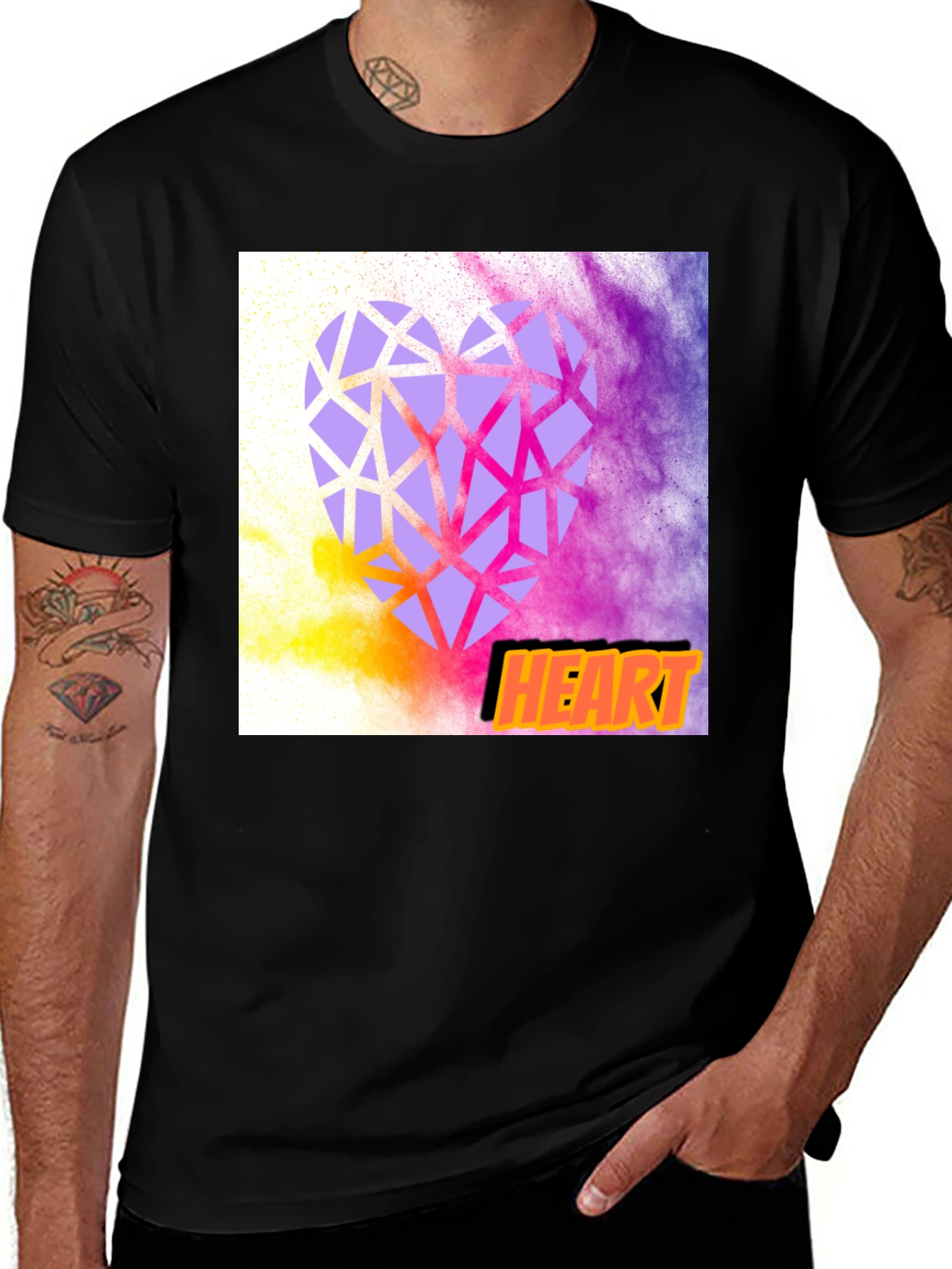 Variant 12 of Geometric Heart Graphic T-Shirt - Modern Style