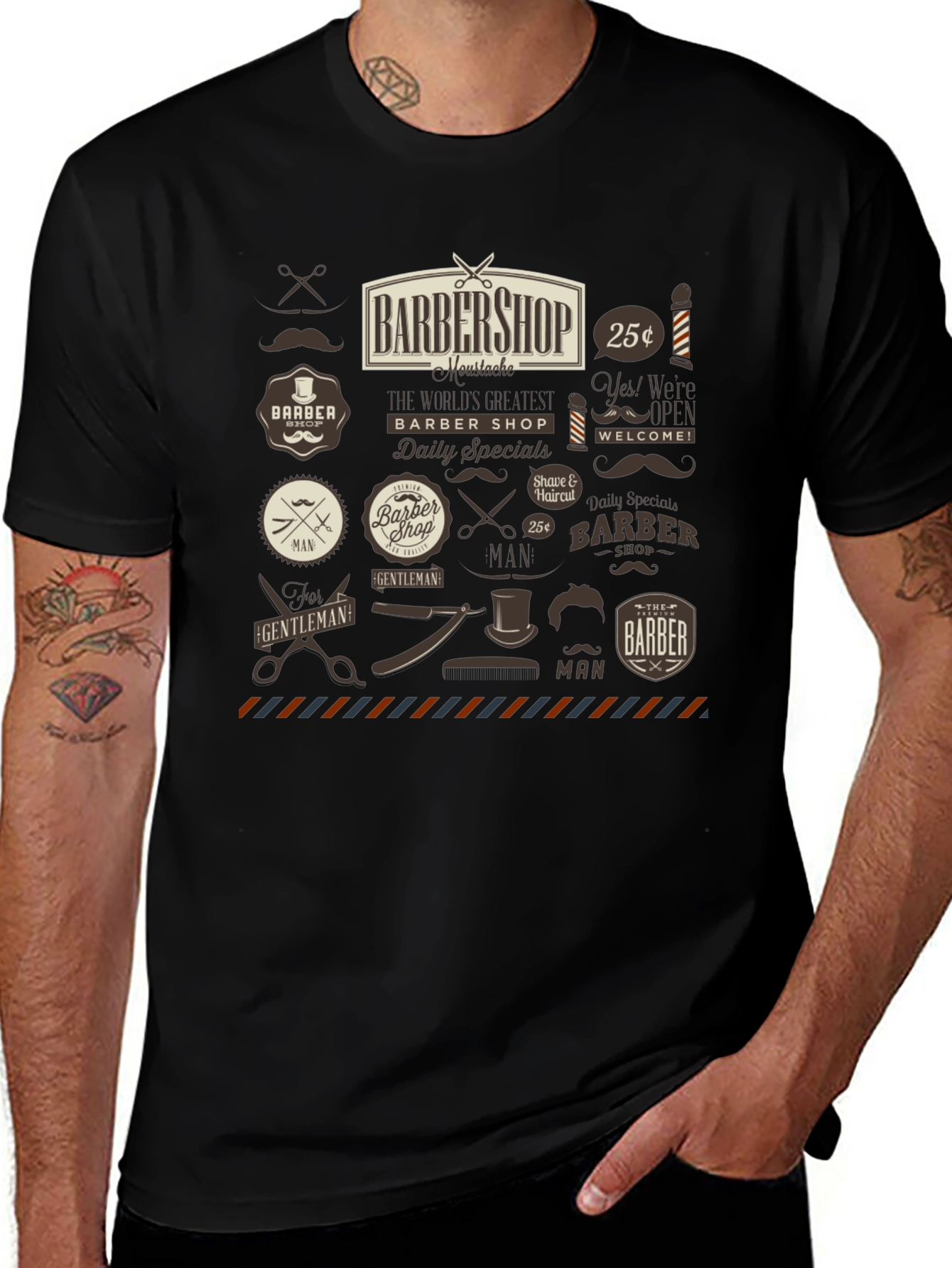 Variant 17 of Vintage Barbershop Graphic T-Shirt