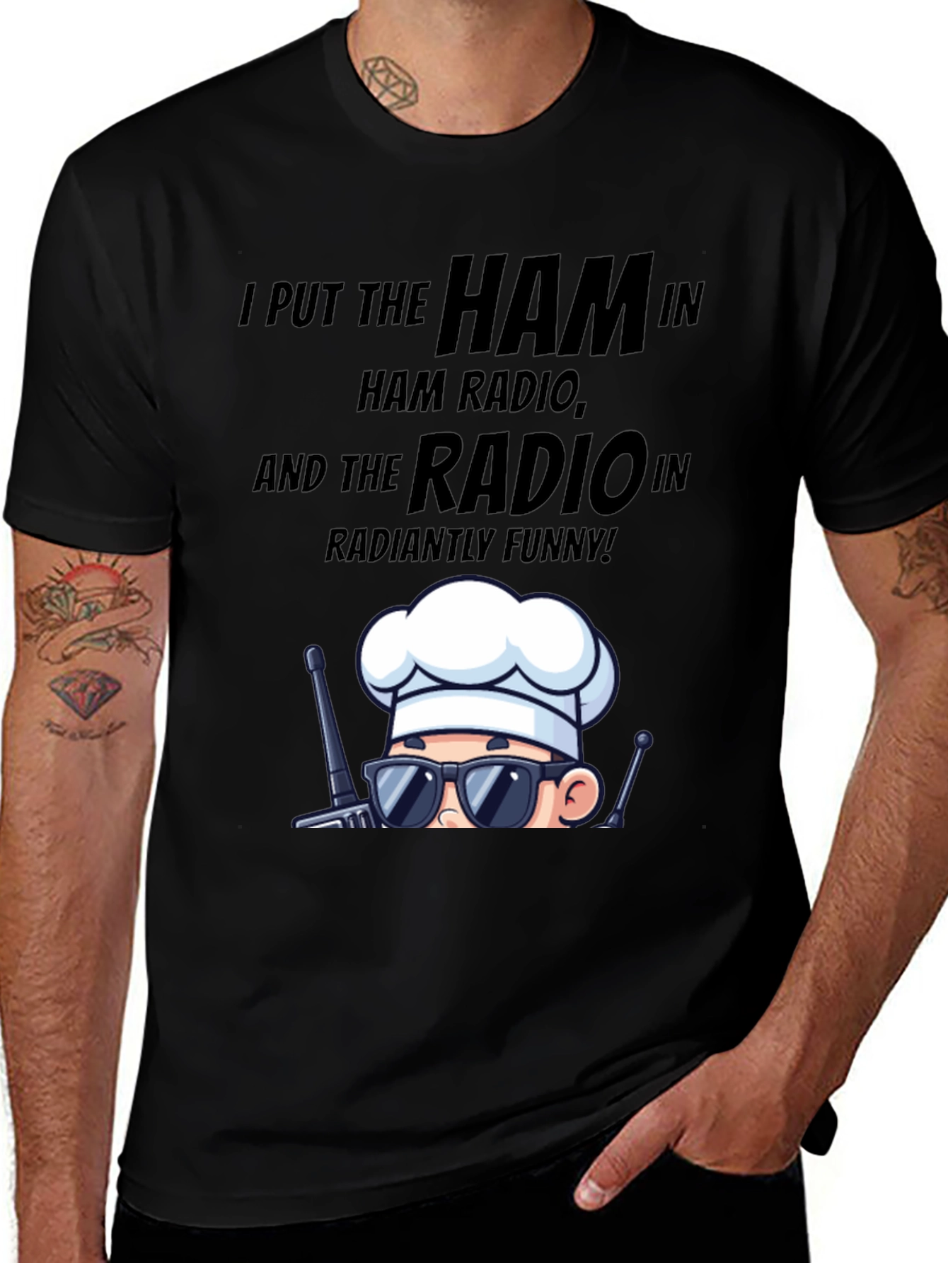 Variant 30 of Ham Radio Chef T-Shirt - Radiantly Funny