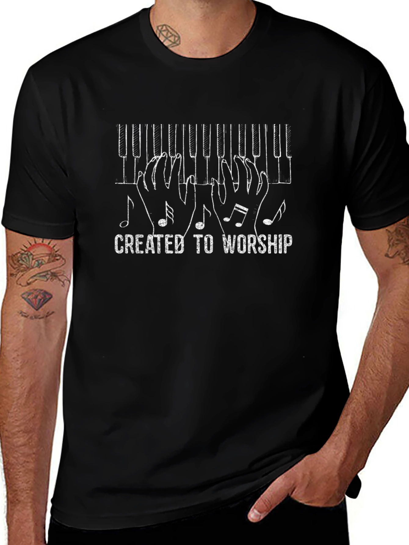 Variant 29 of Created To Worship Piano T-Shirt
