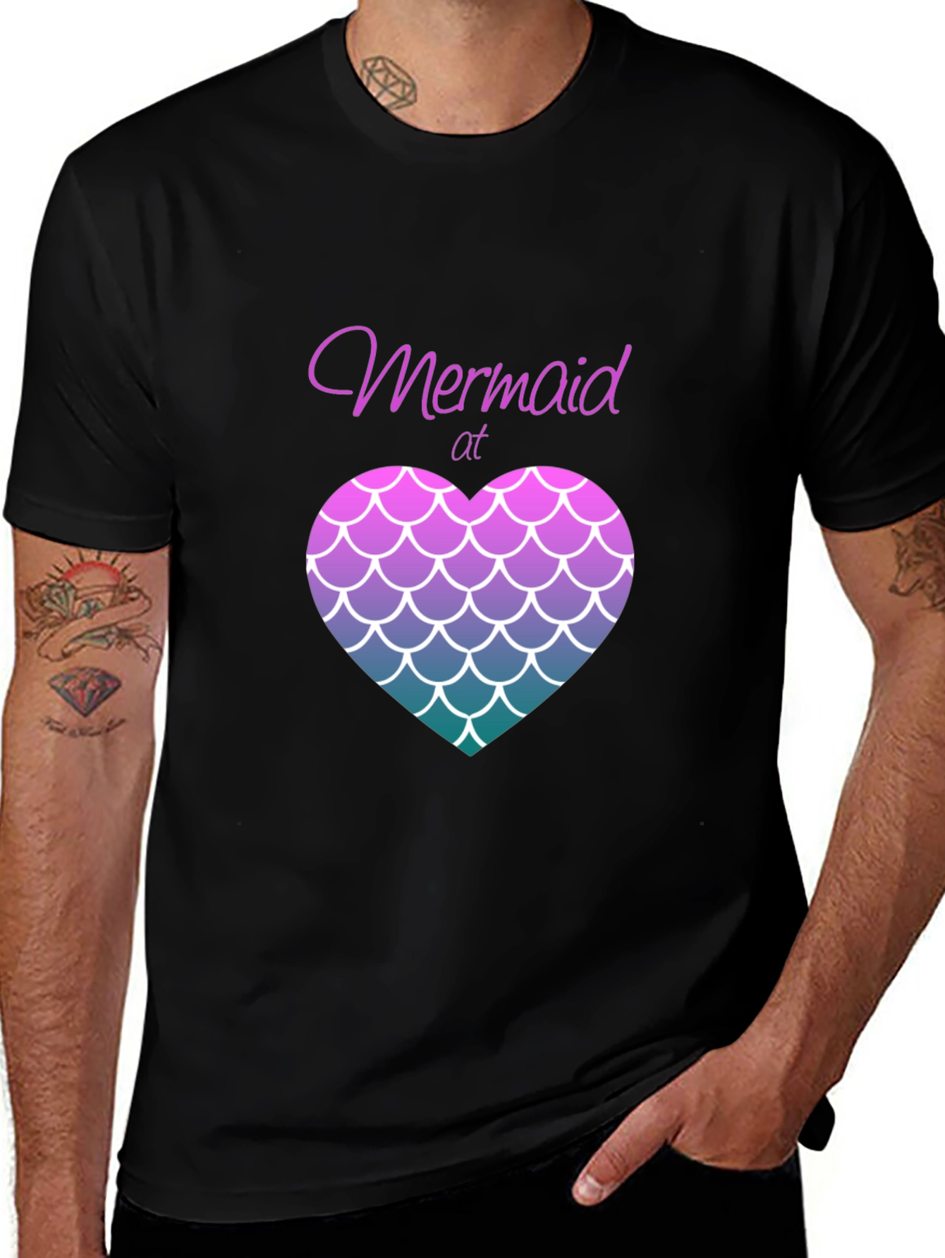 Variant 13 of Mermaid At Heart Black Graphic T-Shirt