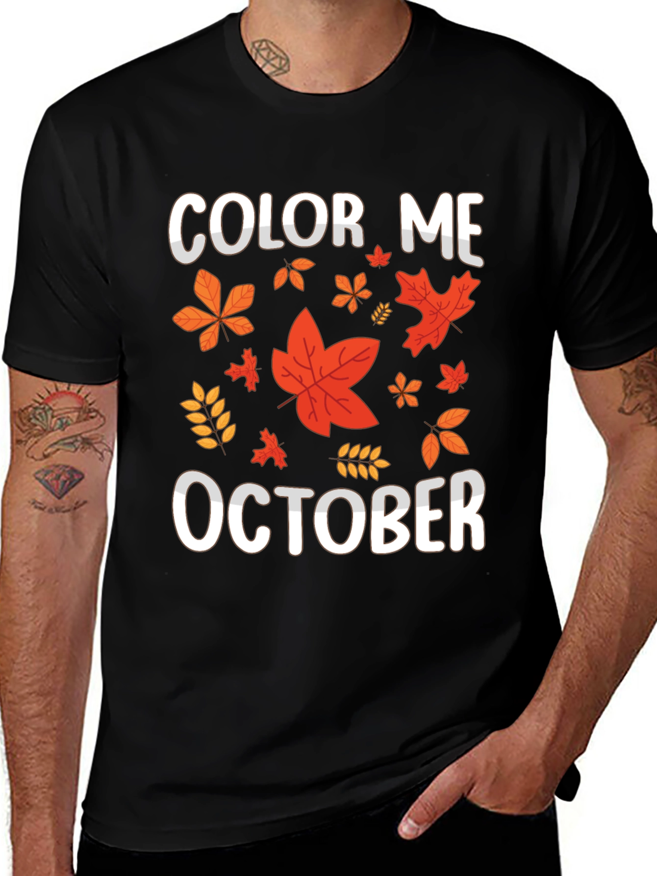 Color Me October Fall Leaves T-Shirt