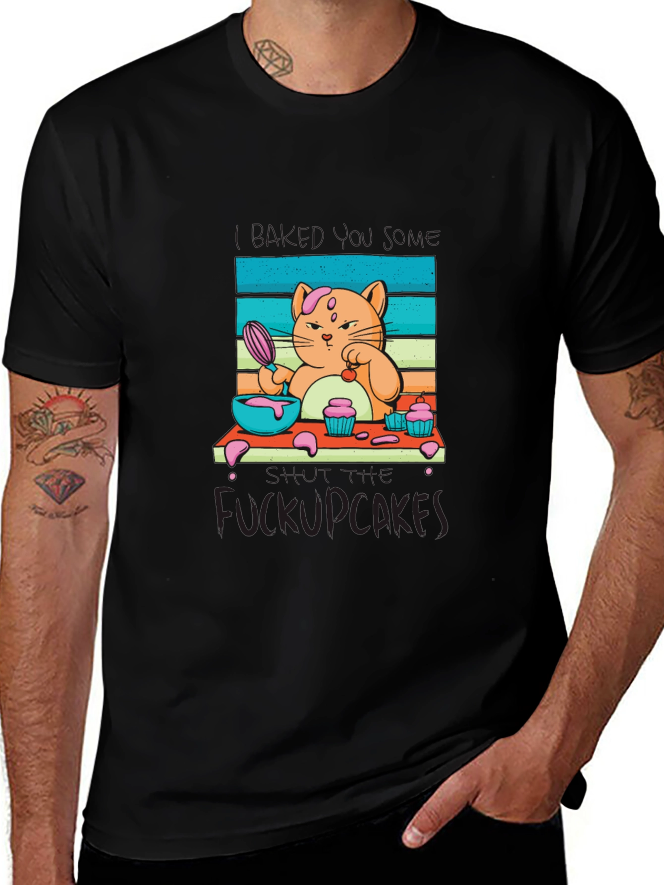 Variant 30 of Funny Cat Baking Cupcakes T-Shirt