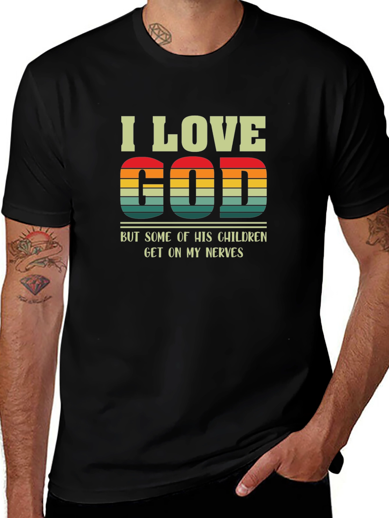 Variant 29 of I Love God T-Shirt - Funny Religious Humor