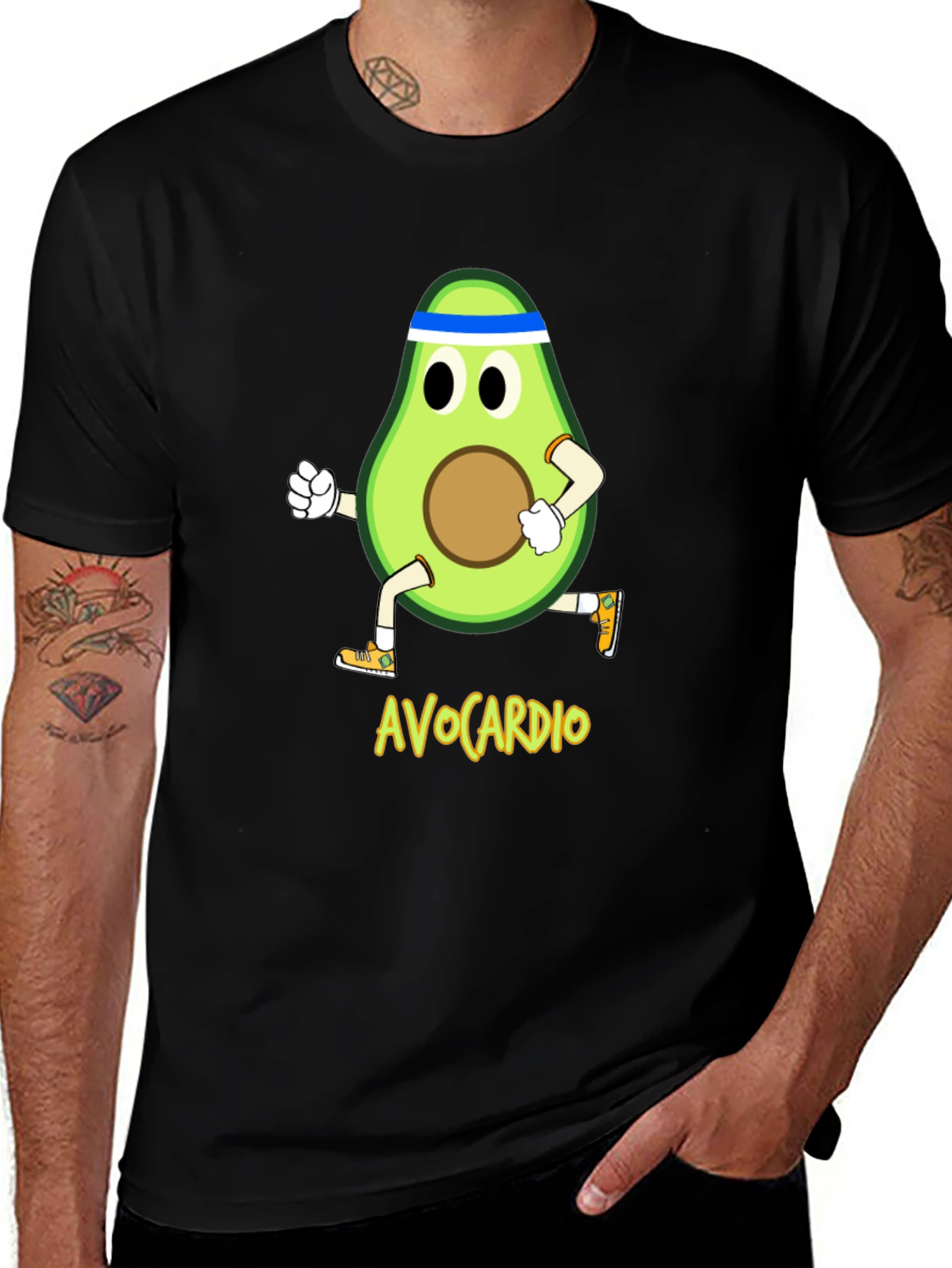 Variant 10 of AvoCardio Running Avocado Black T-Shirt
