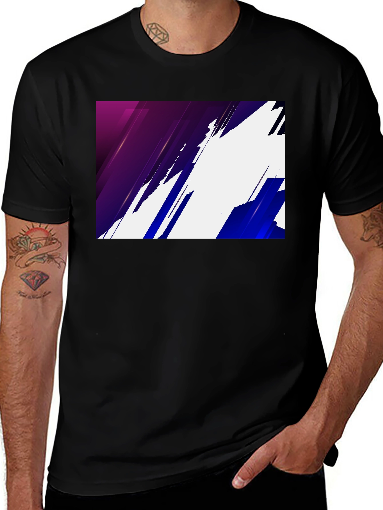 Variant 21 of Modern Abstract Graphic Print Black T-Shirt