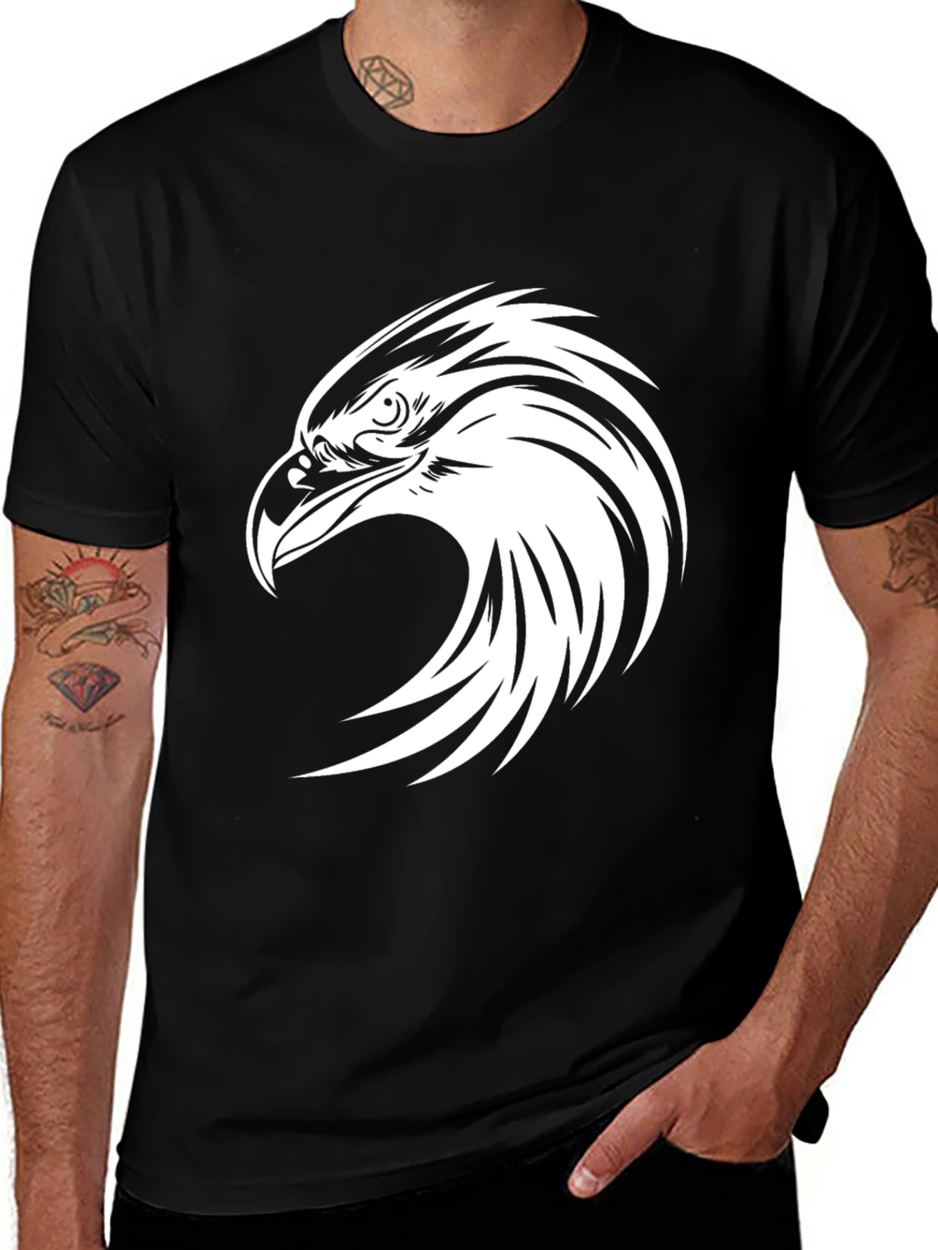 Variant 25 of Black Eagle Graphic Tee - Stylish Men's T-Shirt