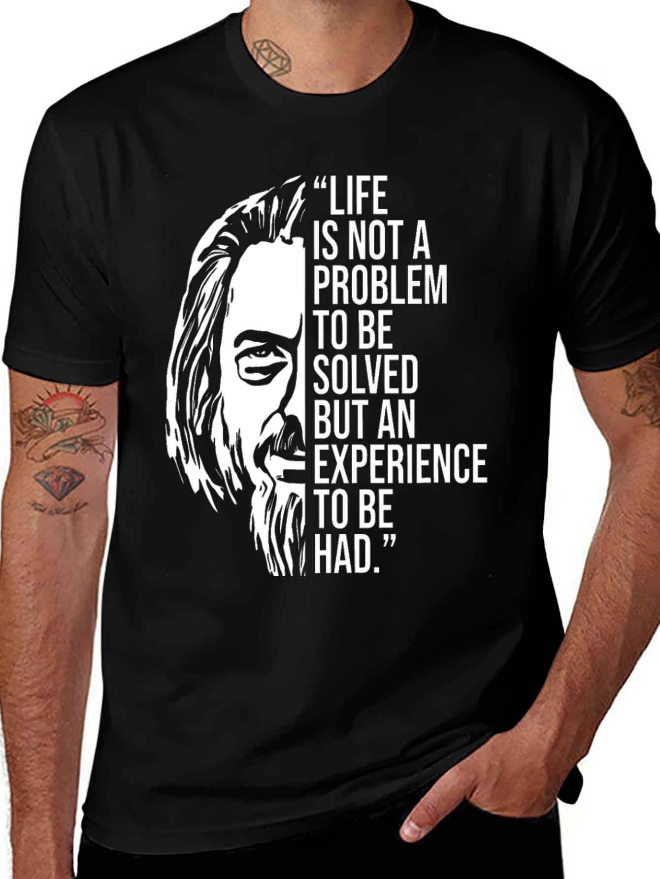 Variant 2 of Philosophical Tee: "Life is an Experience"