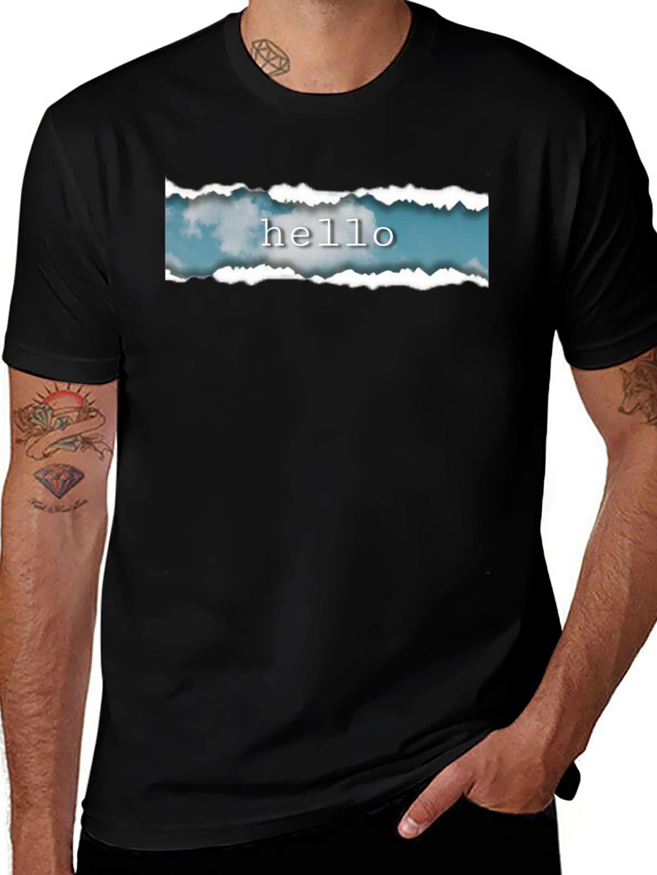 Variant 22 of Hello Cloud T-Shirt - Unique Graphic Print Tee