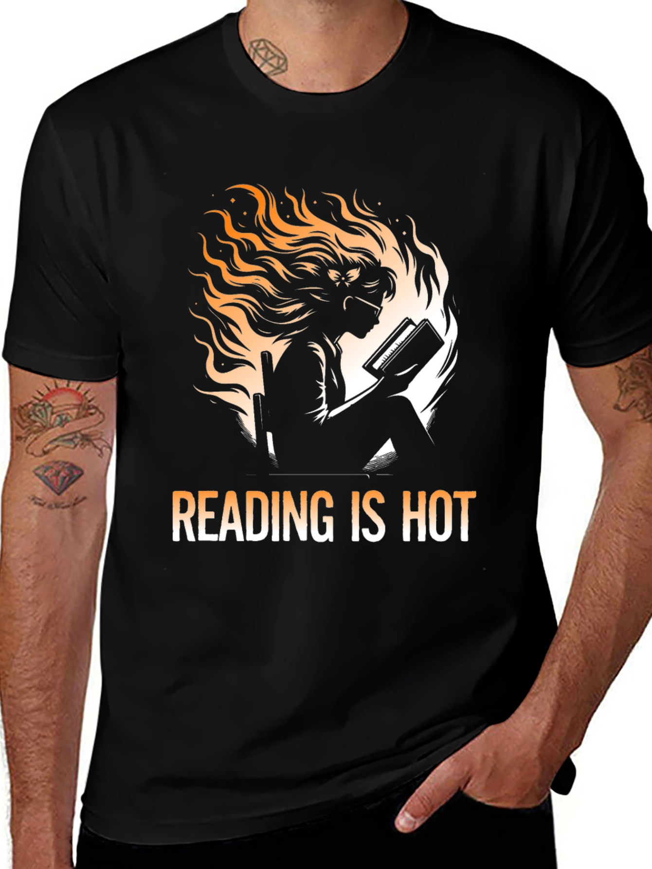 Variant 13 of Reading is Hot Graphic Tee - Book Lover Shirt