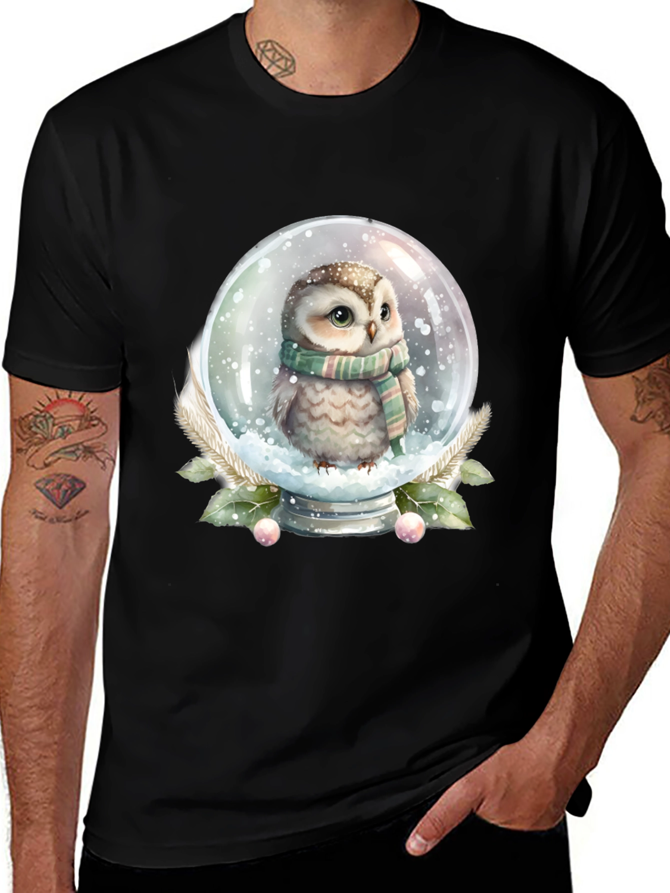 Owl in Snow Globe Graphic Tee
