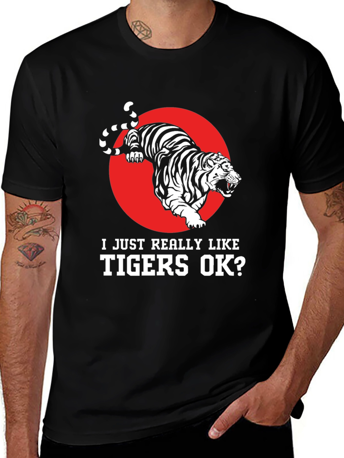 Variant 4 of Tiger Graphic Tee - I Just Really Like Tigers OK?