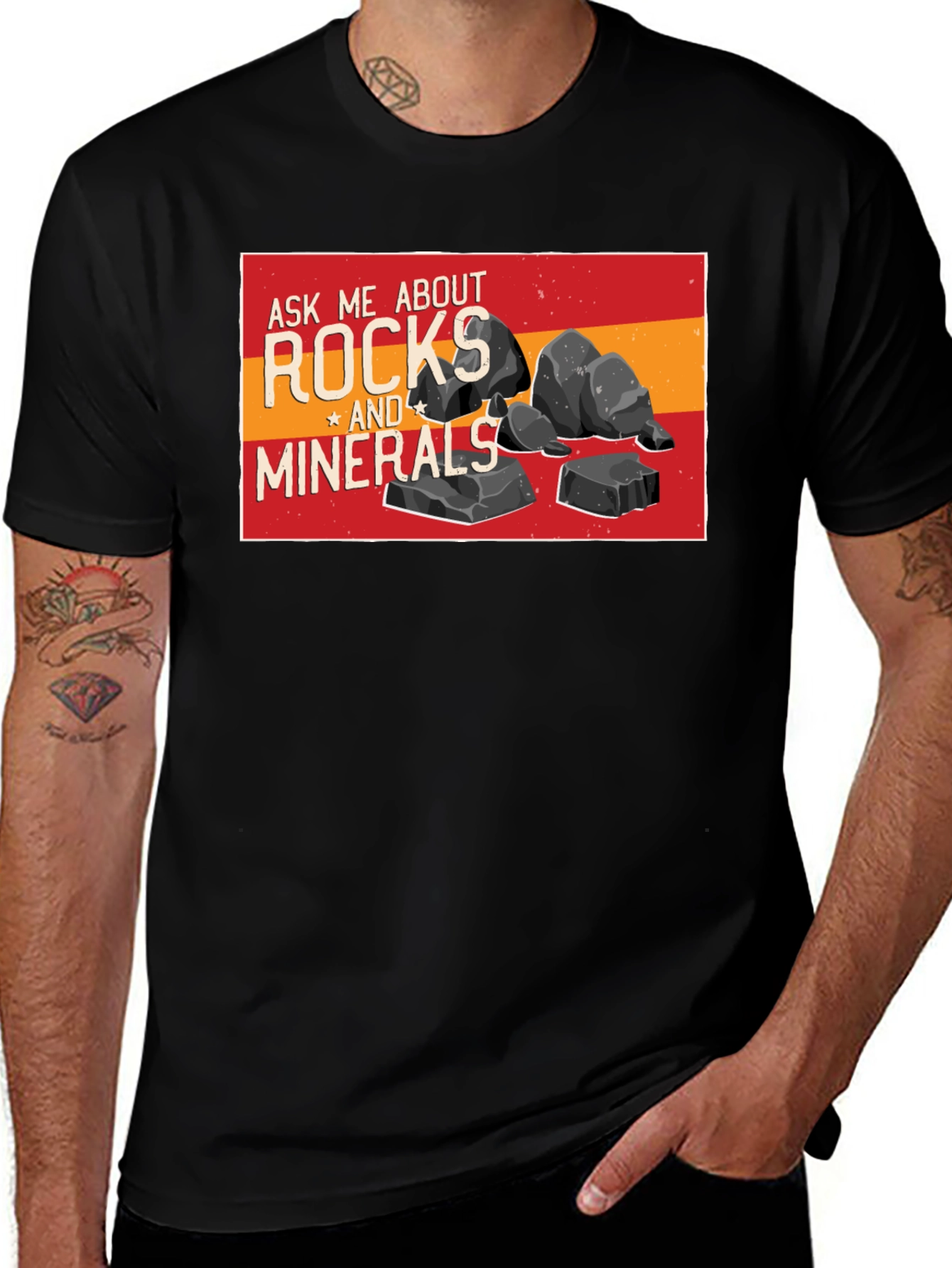 Variant 6 of Rocks and Minerals Graphic T-Shirt - Black
