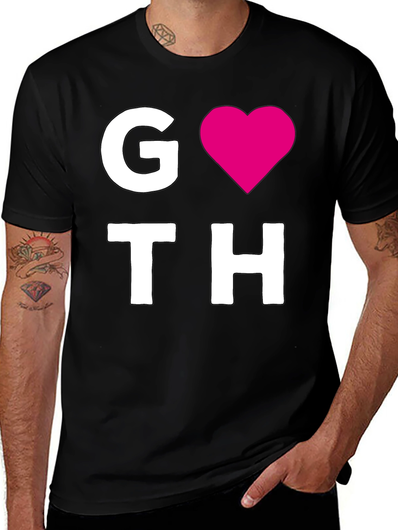 Variant 22 of Goth Heart Graphic T-Shirt - Black