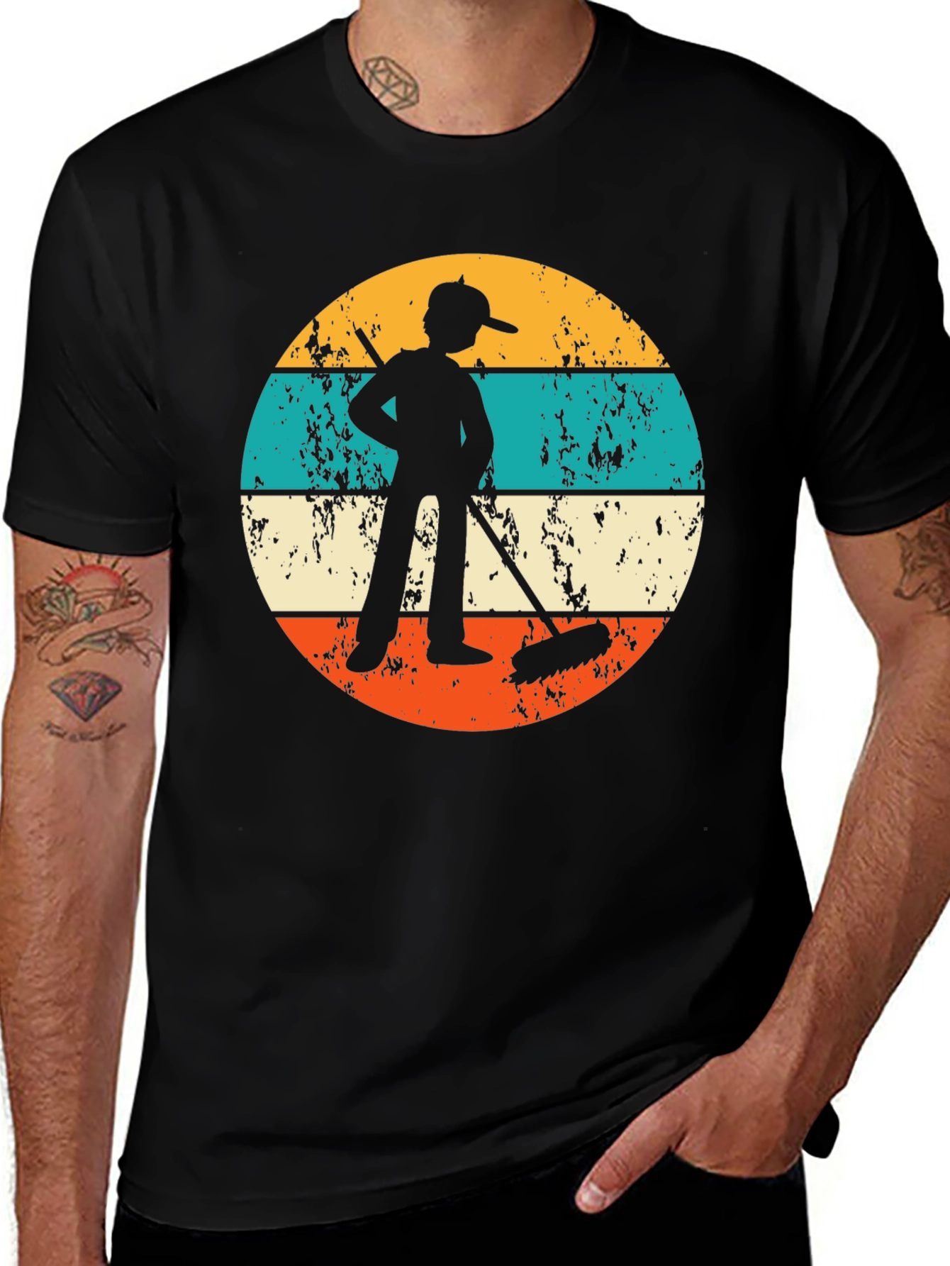 Variant 19 of Vintage Sweeper Tee - Retro Janitor Graphic T-Shirt