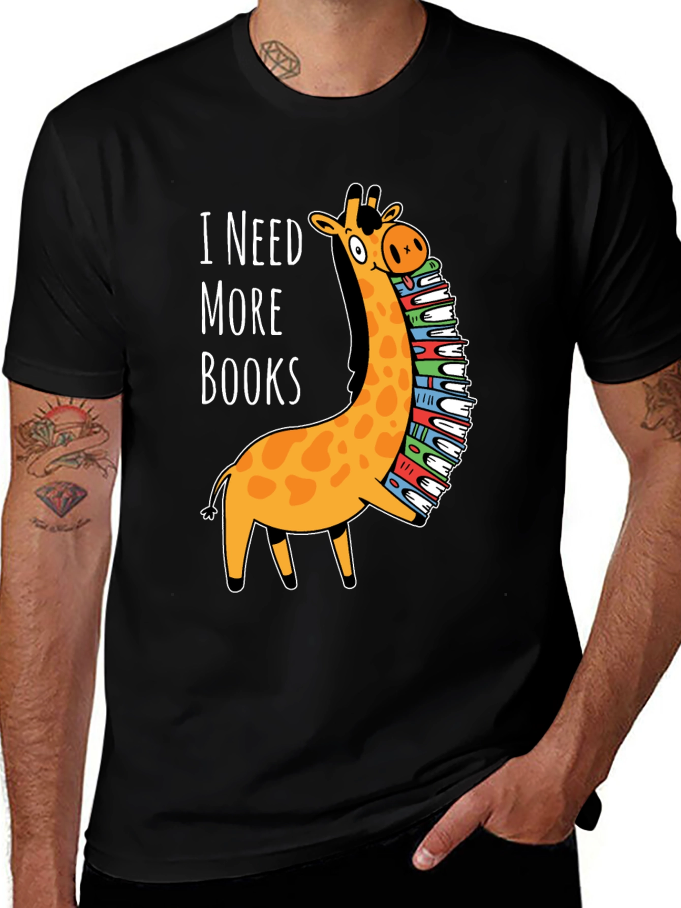 Variant 24 of I Need More Books Giraffe T-Shirt