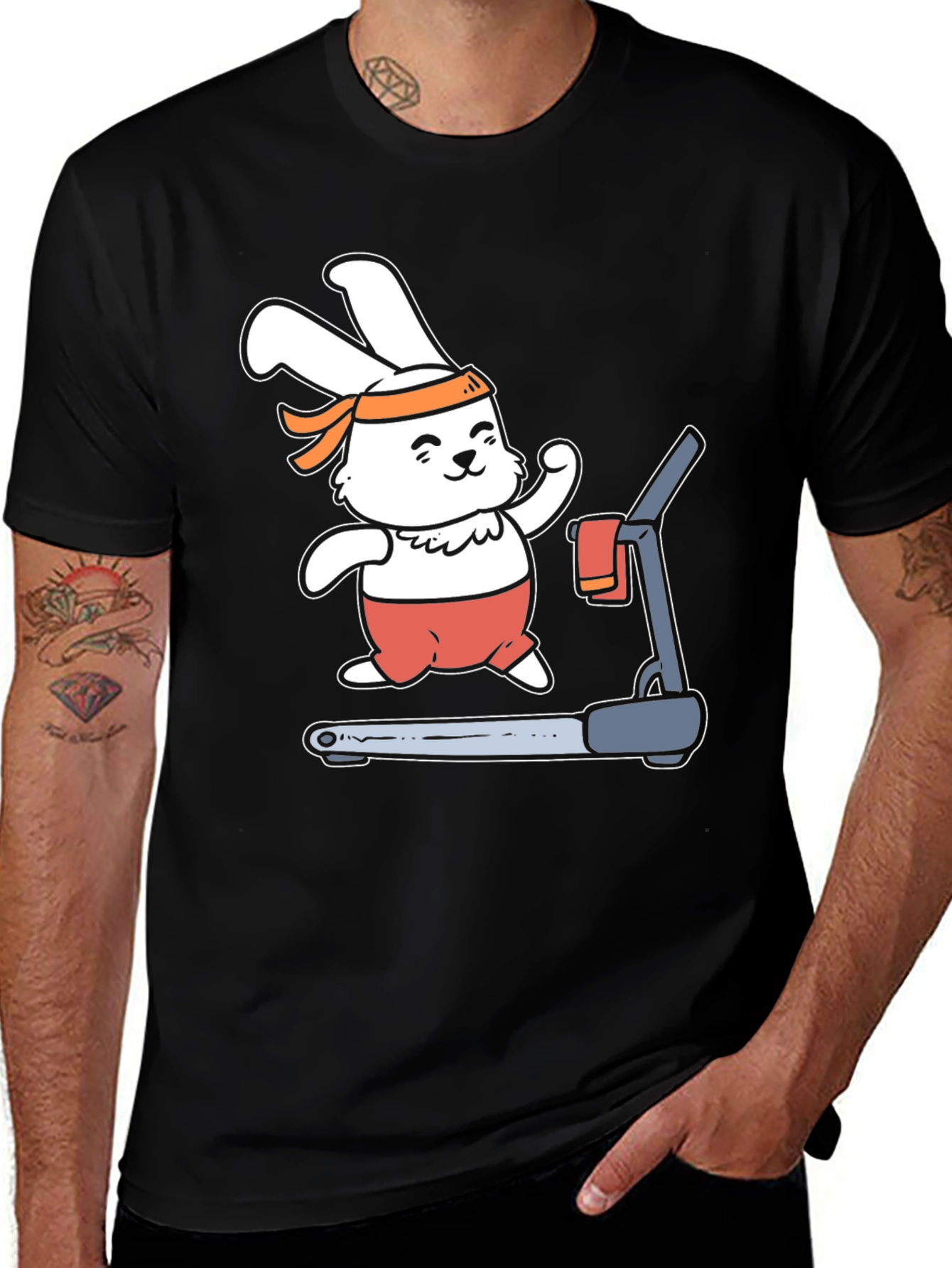 Variant 18 of Bunny Treadmill T-Shirt - Fitness Fun!