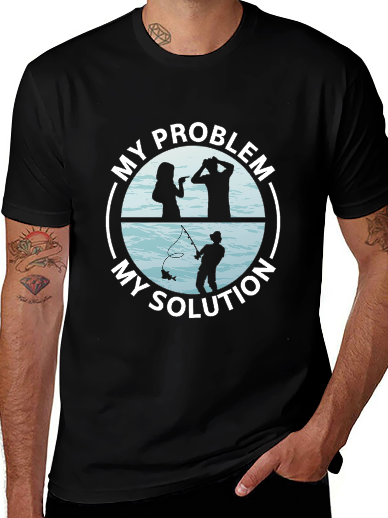 Variant 10 of My Problem My Solution Fishing T-Shirt