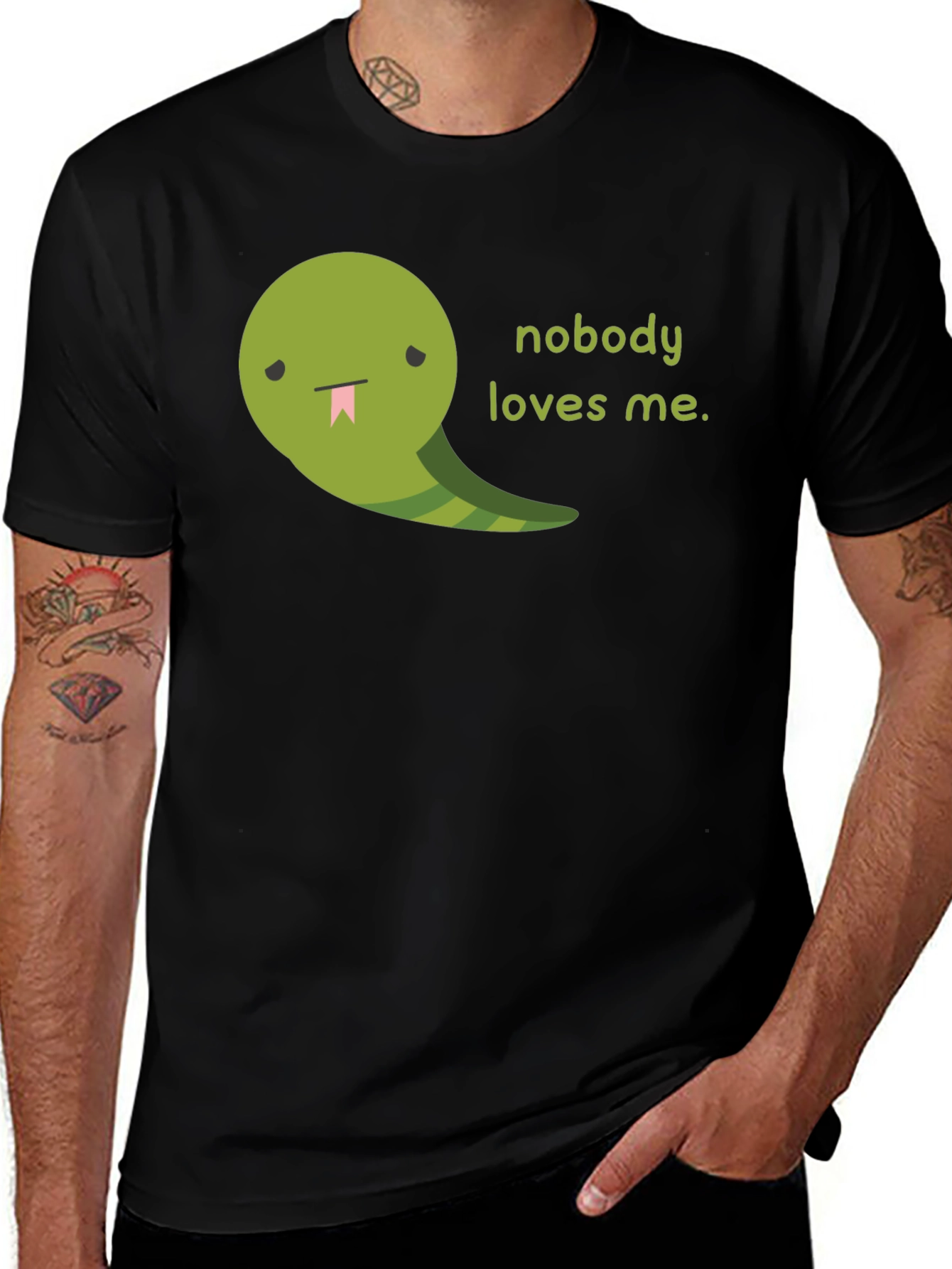Variant 24 of Sad Snake Graphic Tee - Nobody Loves Me