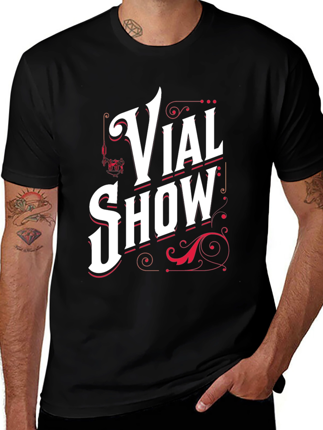 Variant 27 of Vial Show Graphic Print Tee - Black