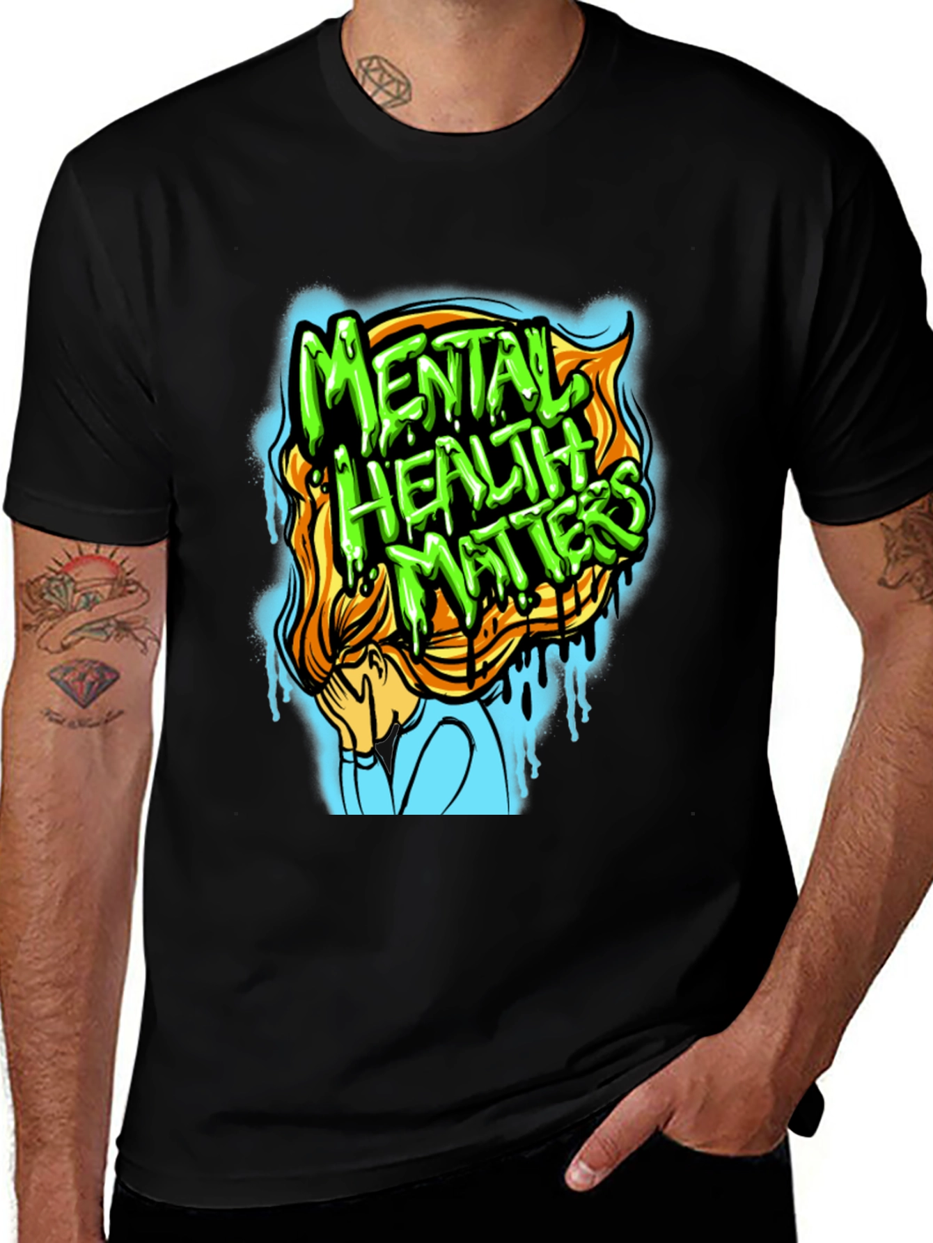 Variant 29 of Mental Health Matters Graphic Tee - Black