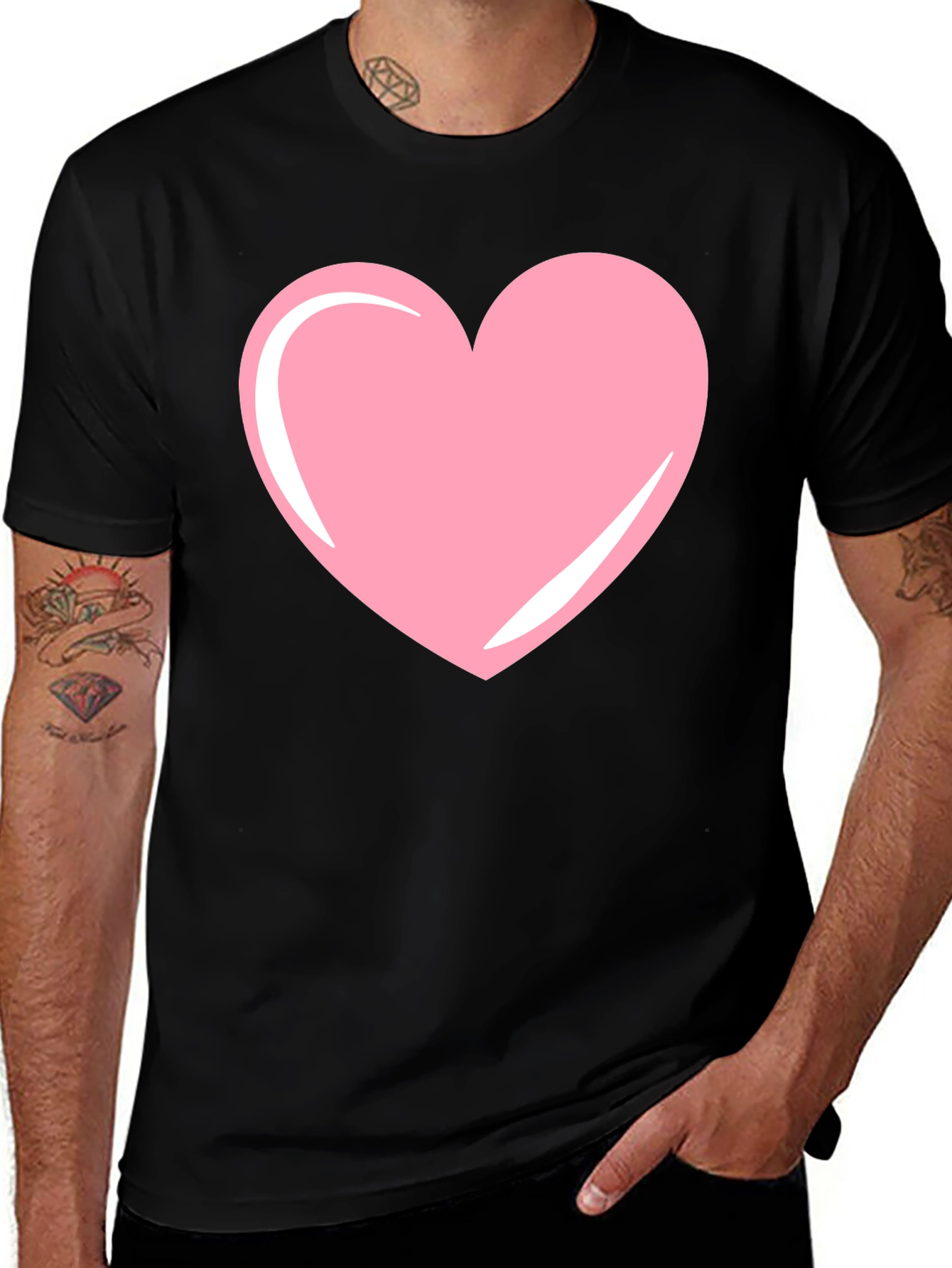 Variant 30 of Heart Graphic Black T-Shirt