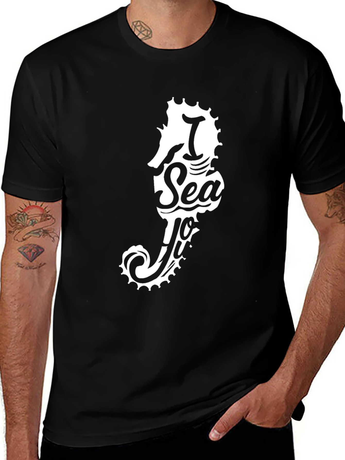 Variant 20 of I Sea You Seahorse Graphic T-Shirt