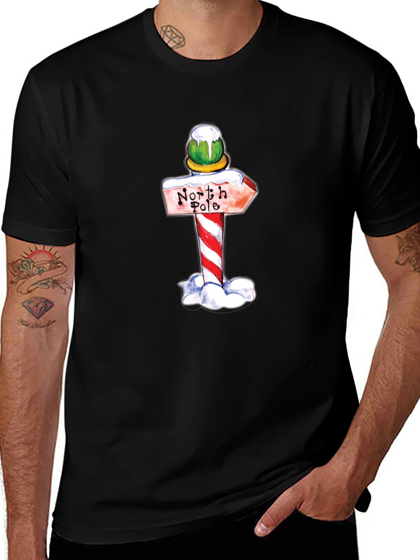 North Pole Sign Graphic T-Shirt