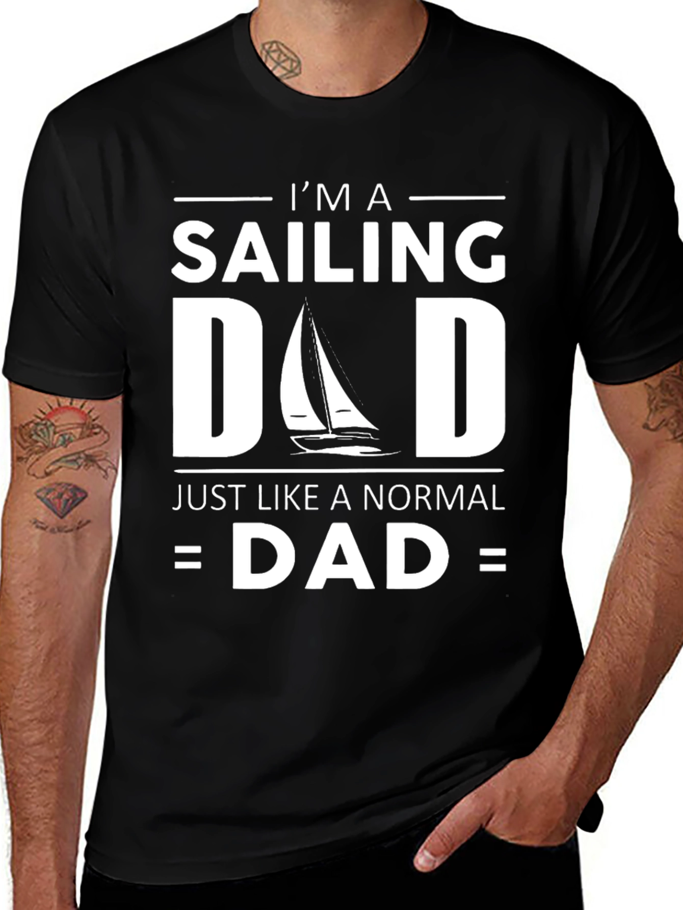 Variant 17 of Sailing Dad T-Shirt - Just Like a Normal Dad Funny Tee