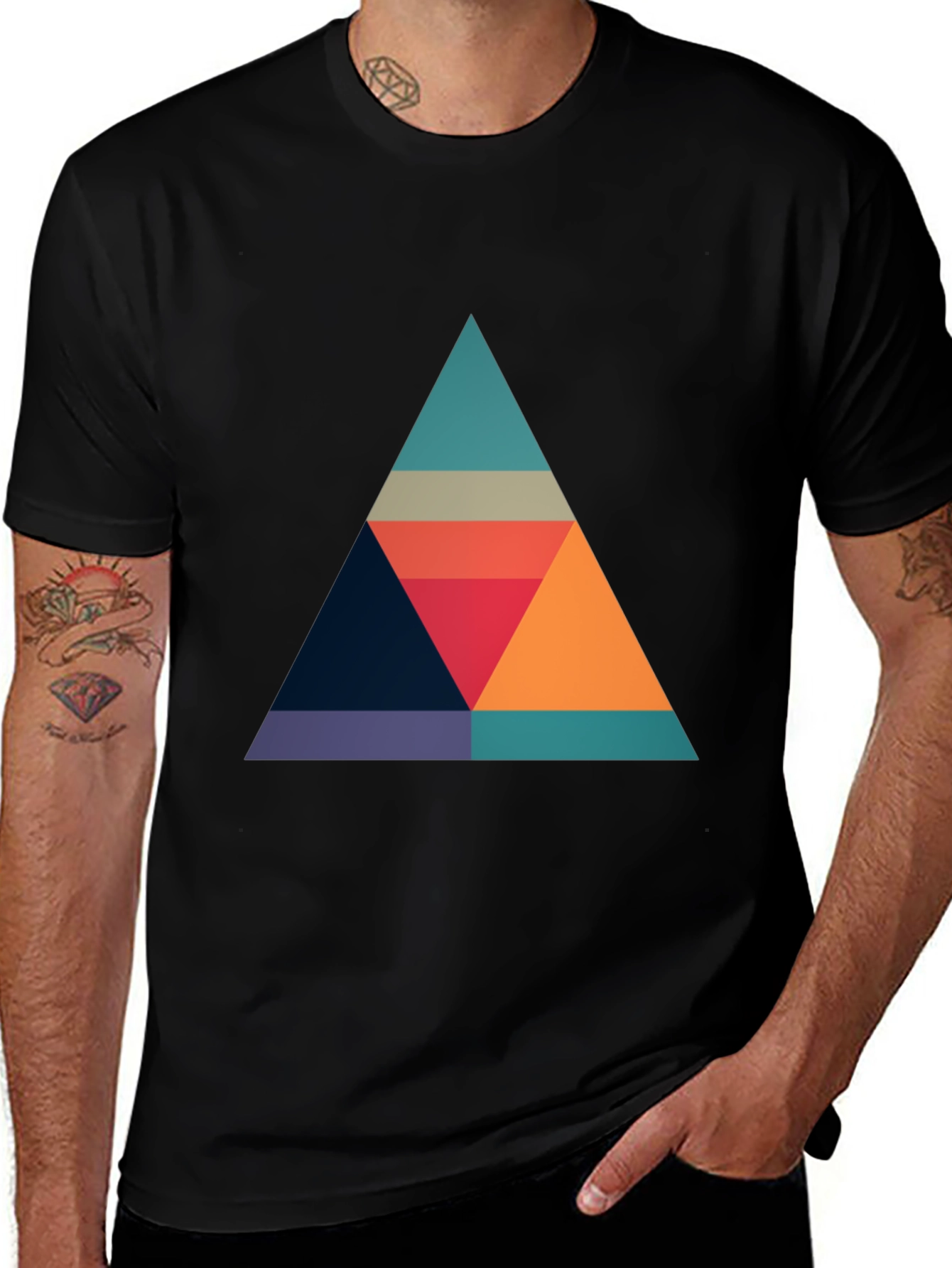 Variant 16 of Geometric Triangle Graphic T-Shirt - Modern Style