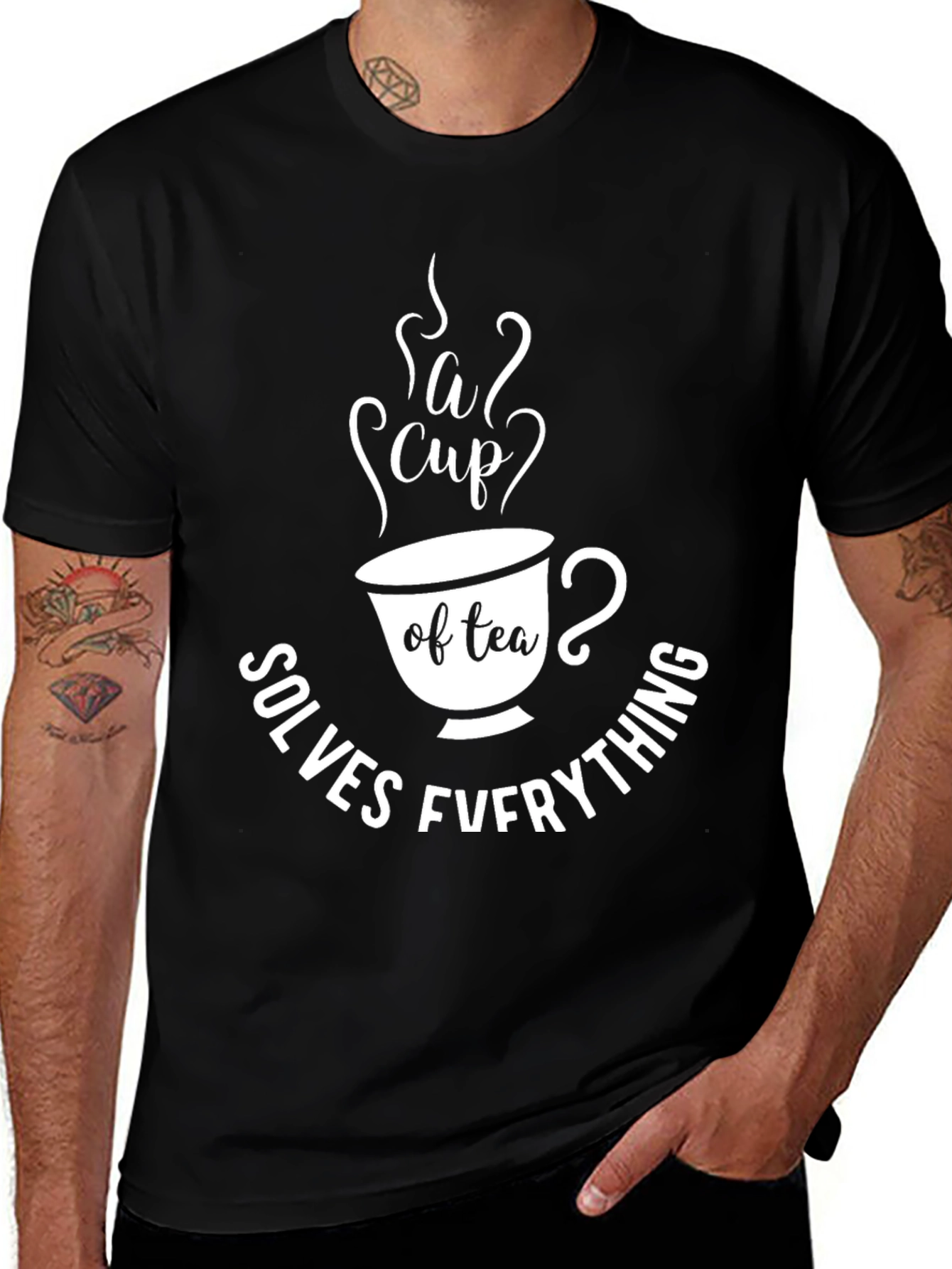 A Cup of Tea Solves Everything Graphic Tee